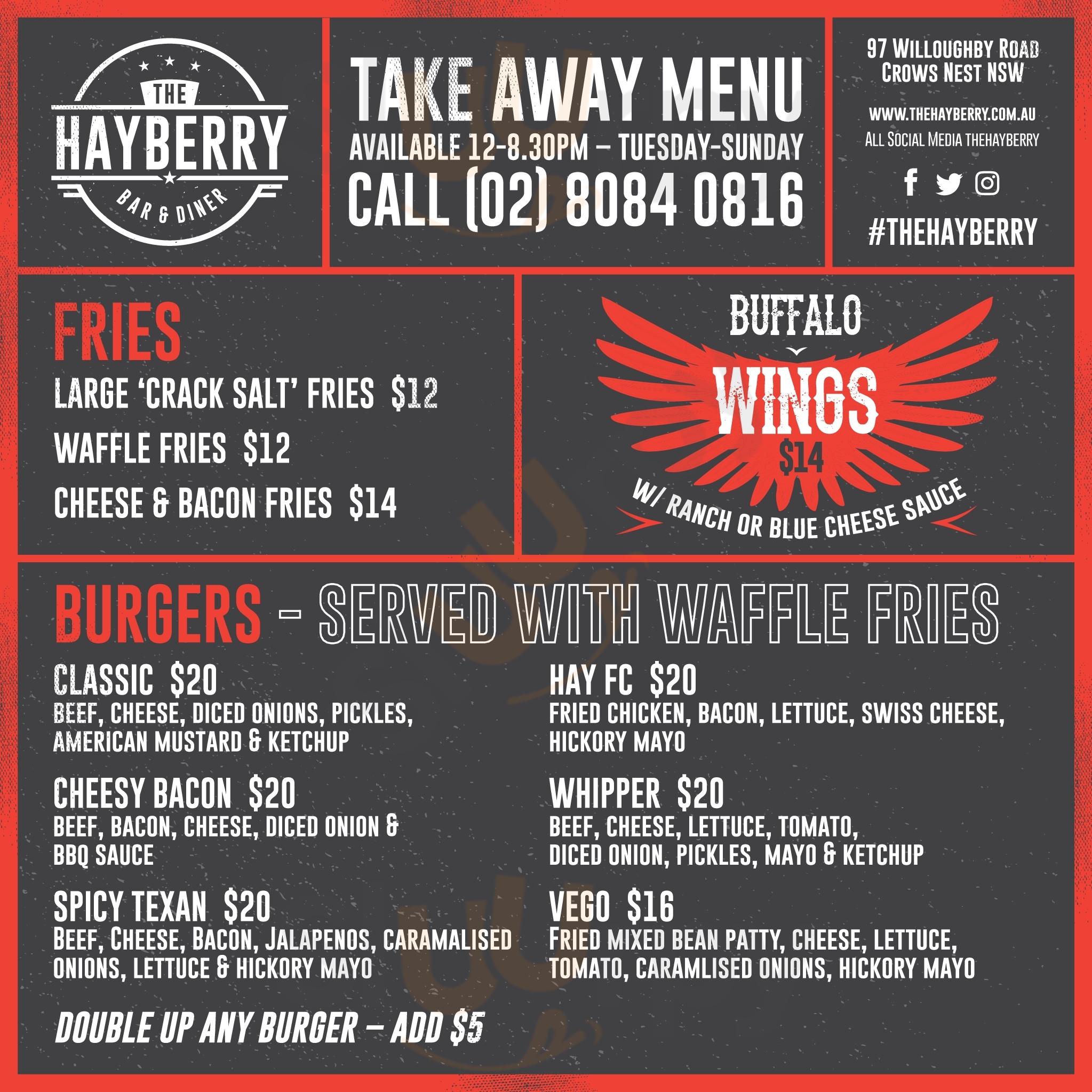 The Hayberry Crows Nest Menu - 1
