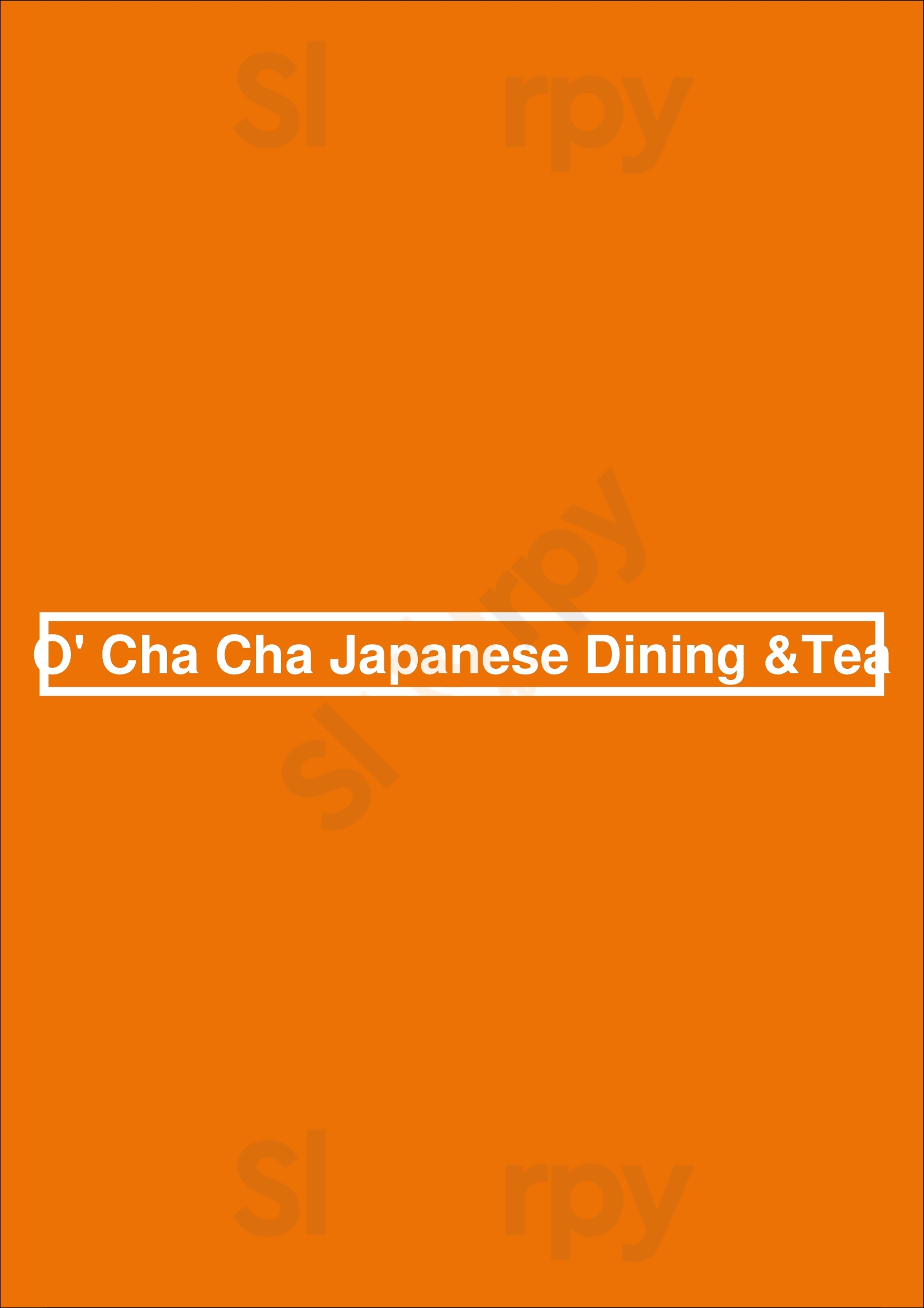 O' Cha Cha Japanese Dining &tea Cairns Menu - 1