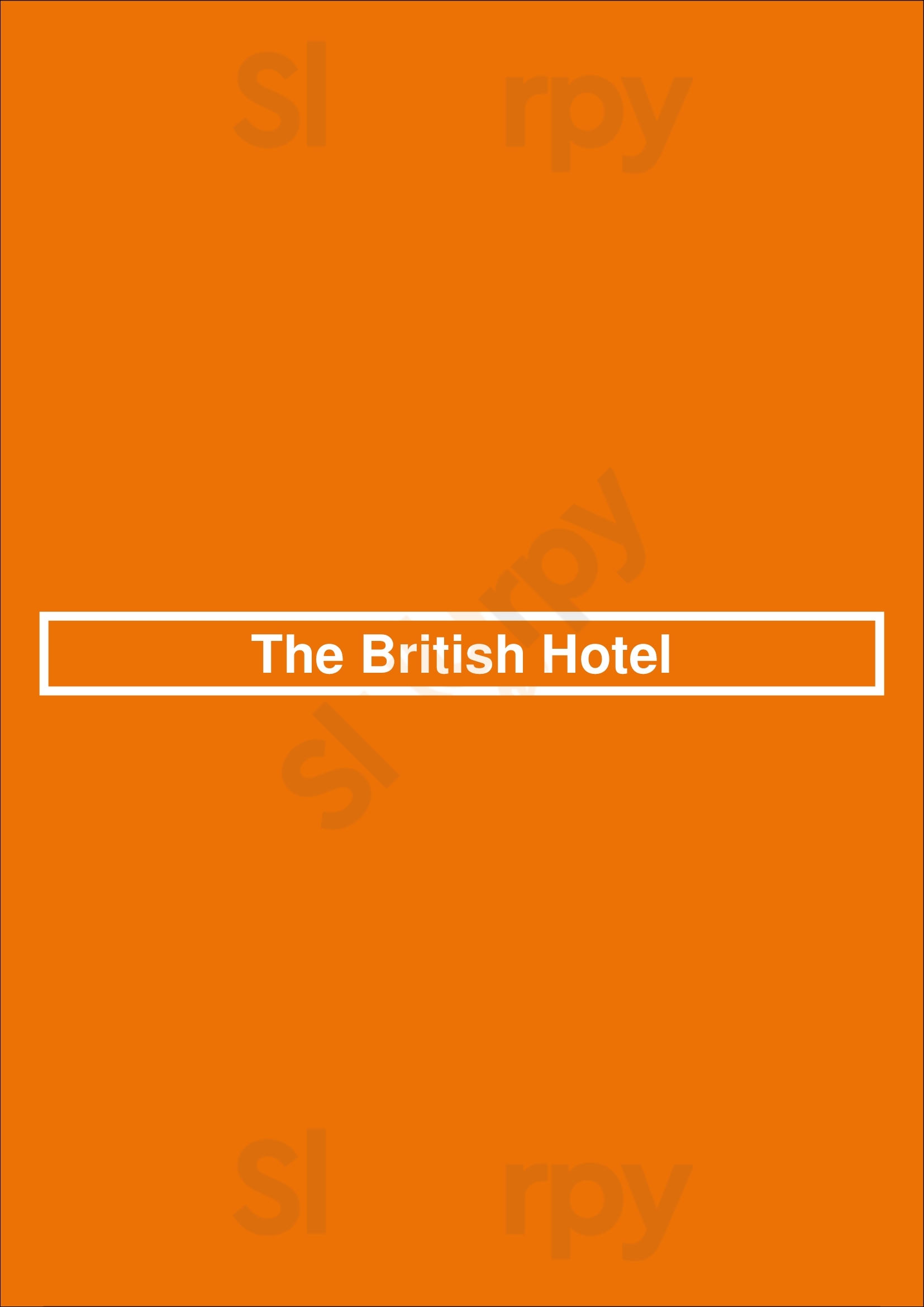 The British Hotel Adelaide Menu - 1