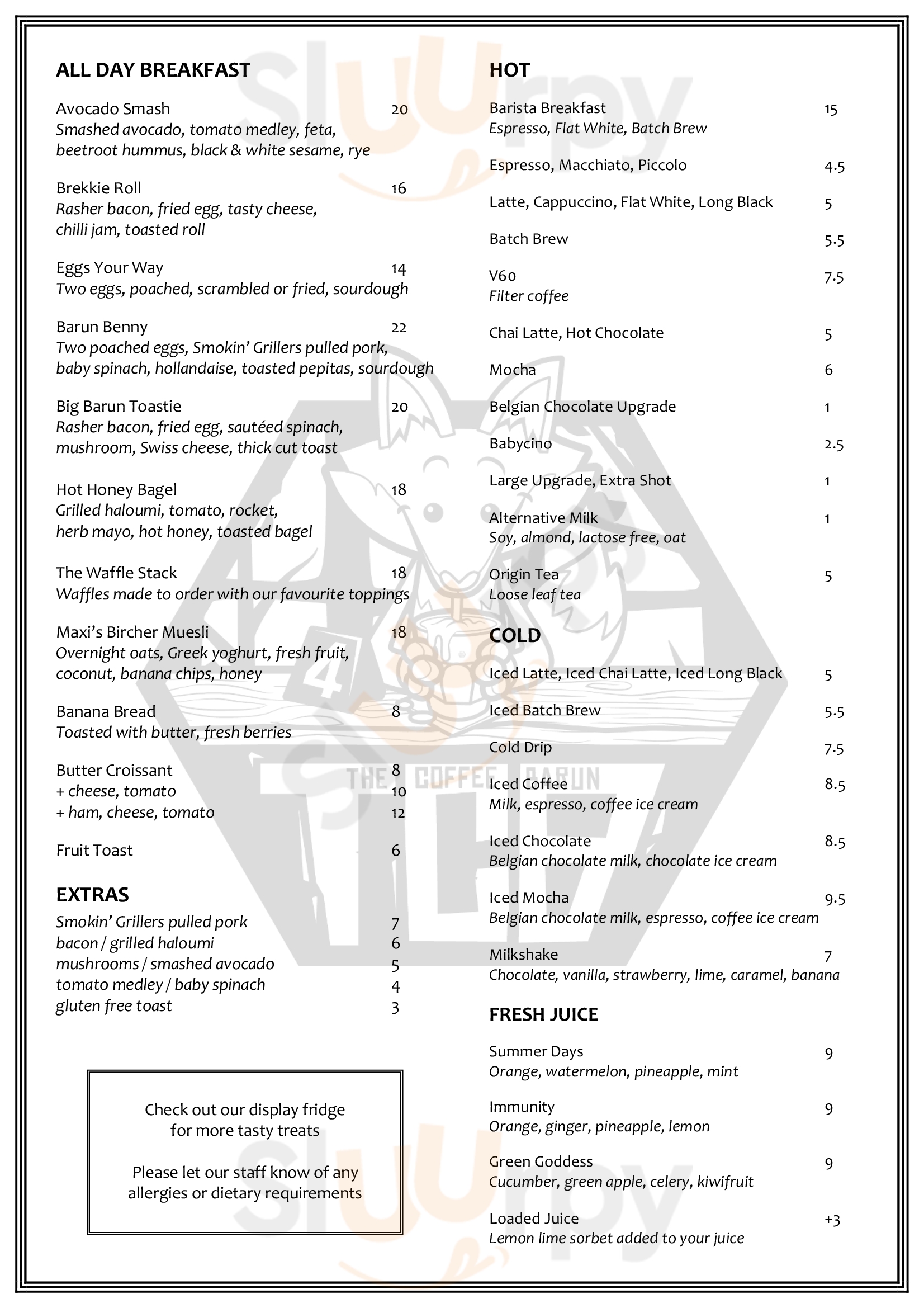 The Barun Sefton Park Menu - 1
