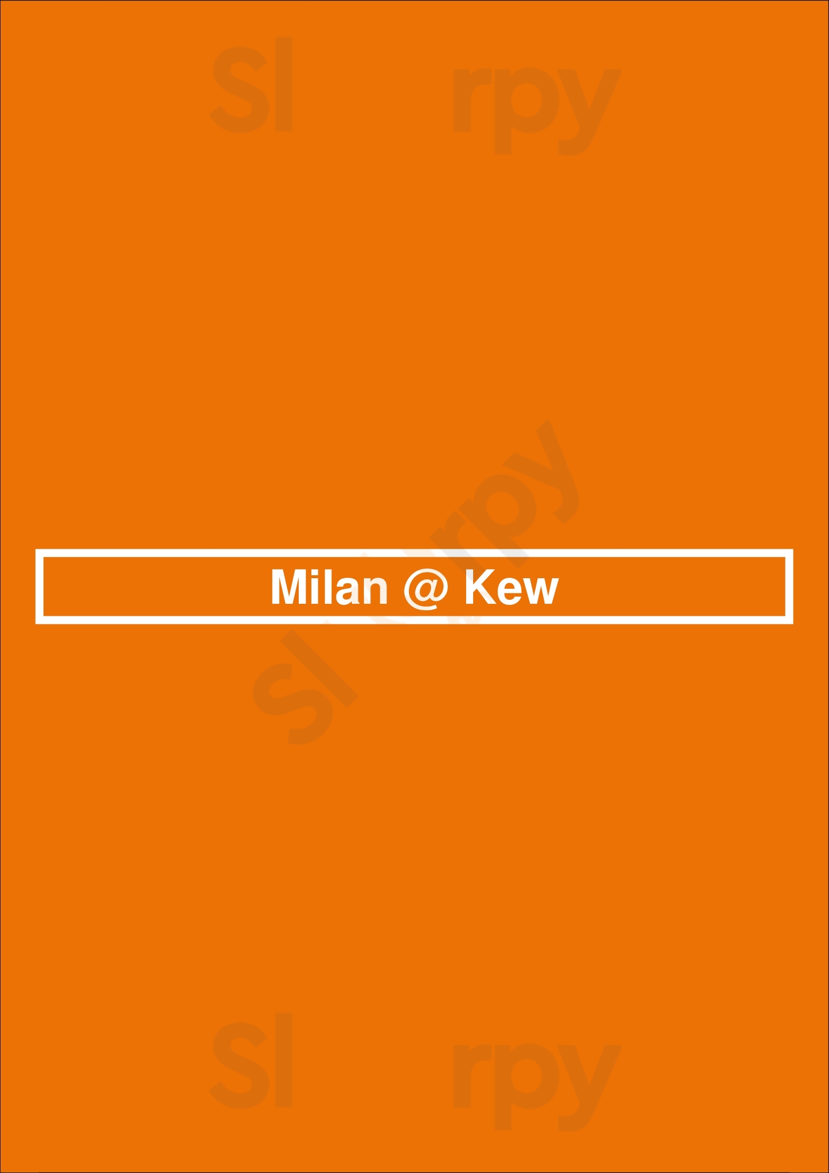 Milan @ Kew Kew Menu - 1