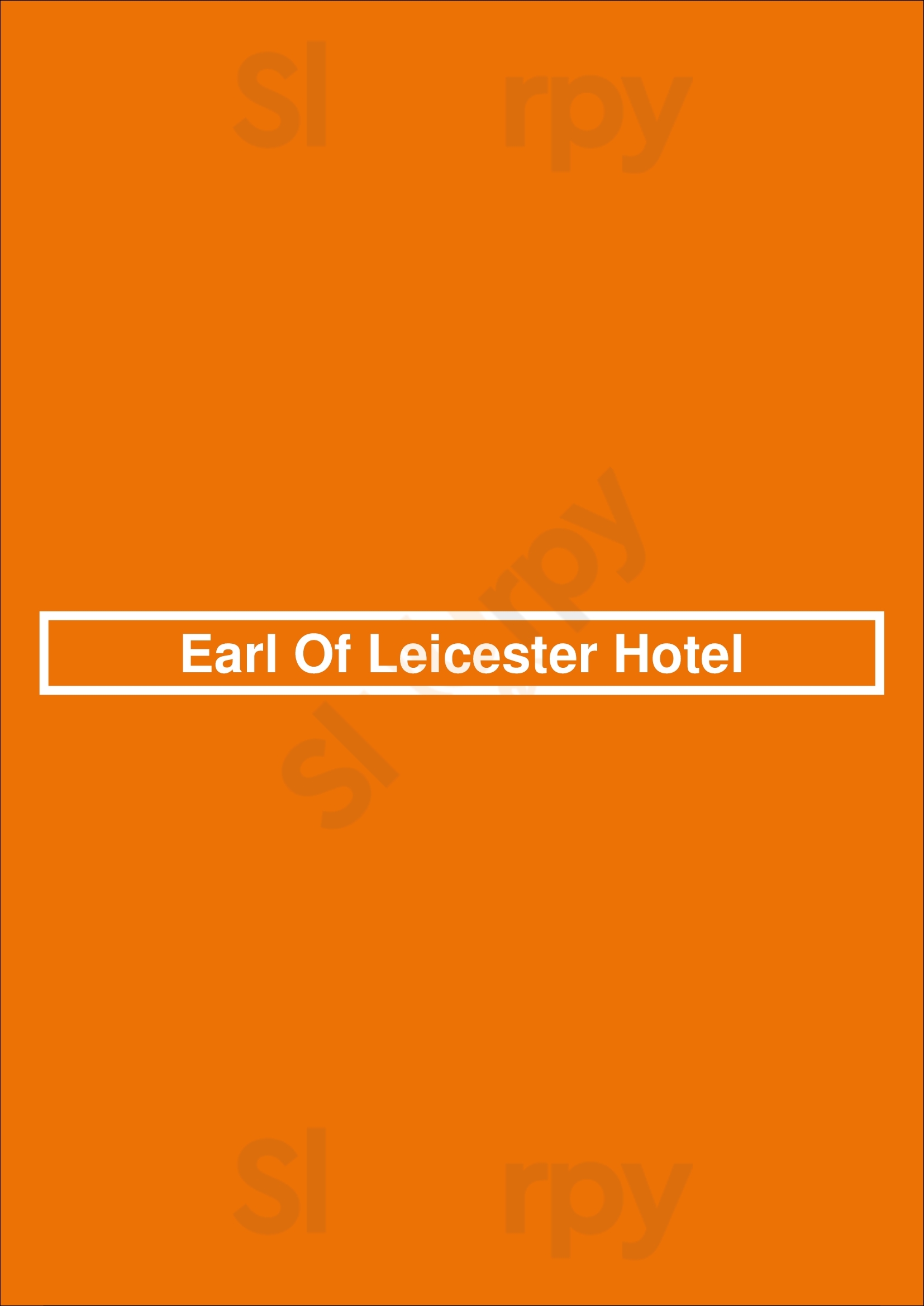 Earl Of Leicester Hotel Parkside Menu - 1