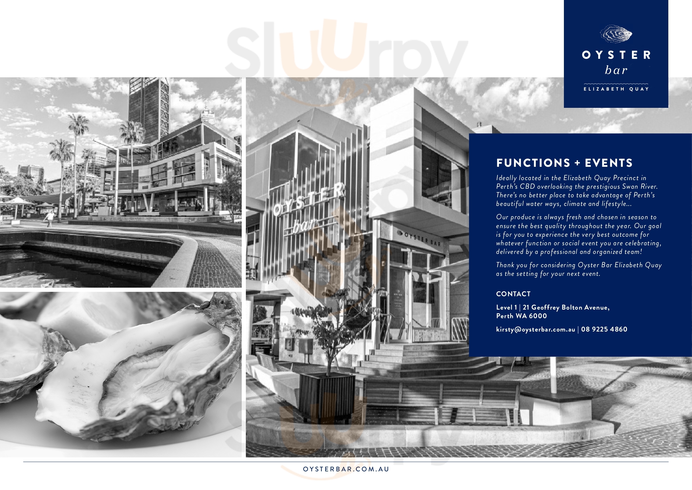 Main Menu - Oyster Bar Elizabeth Quay