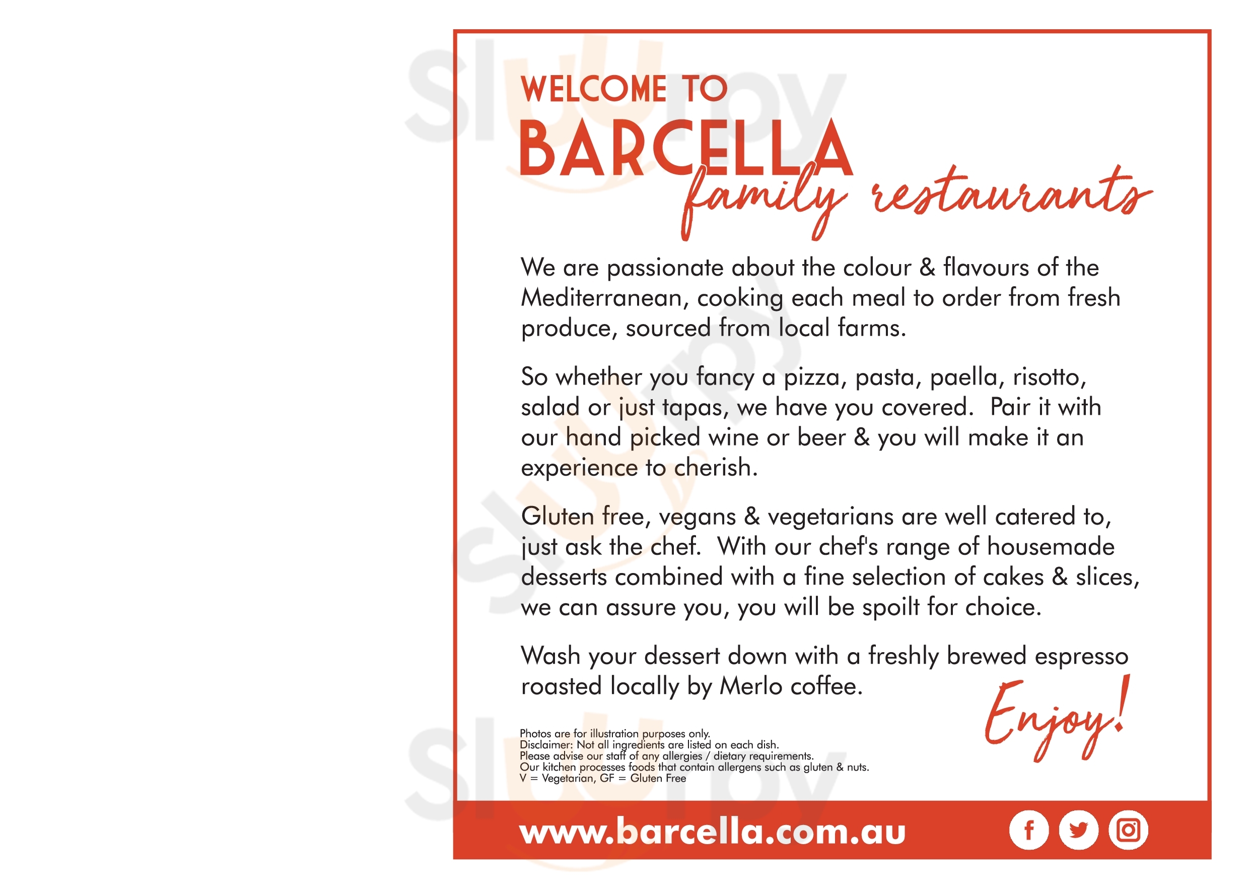 Barcella Restaurant Brisbane Menu - 1