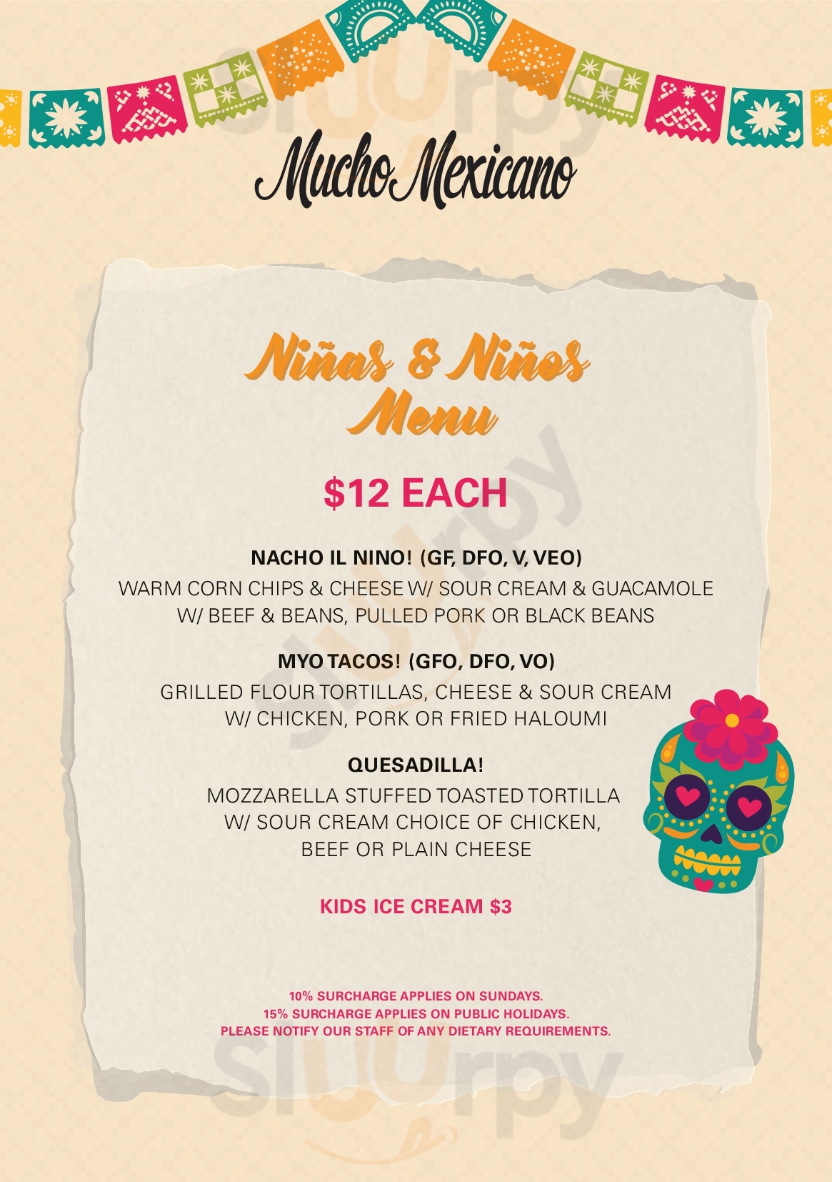 Main Menu - Mucho Mexicano Southbank