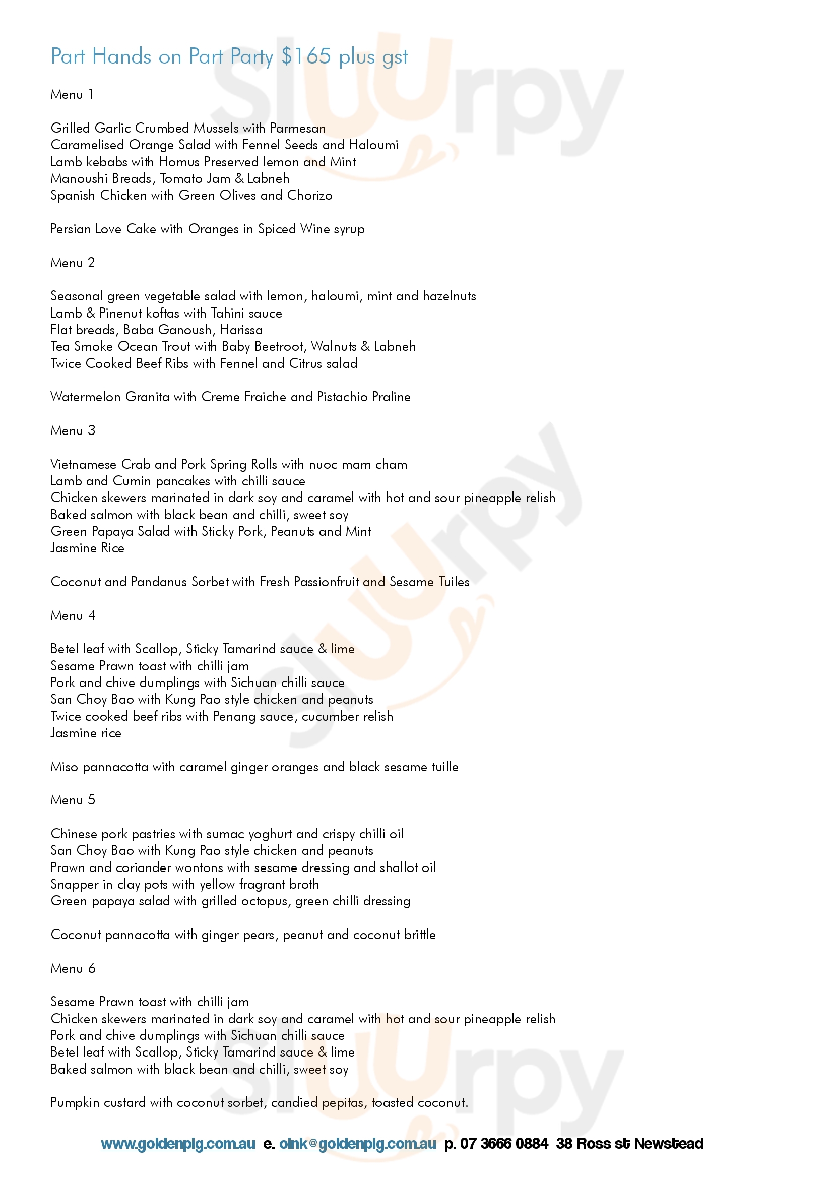 Main Menu - The Golden Pig