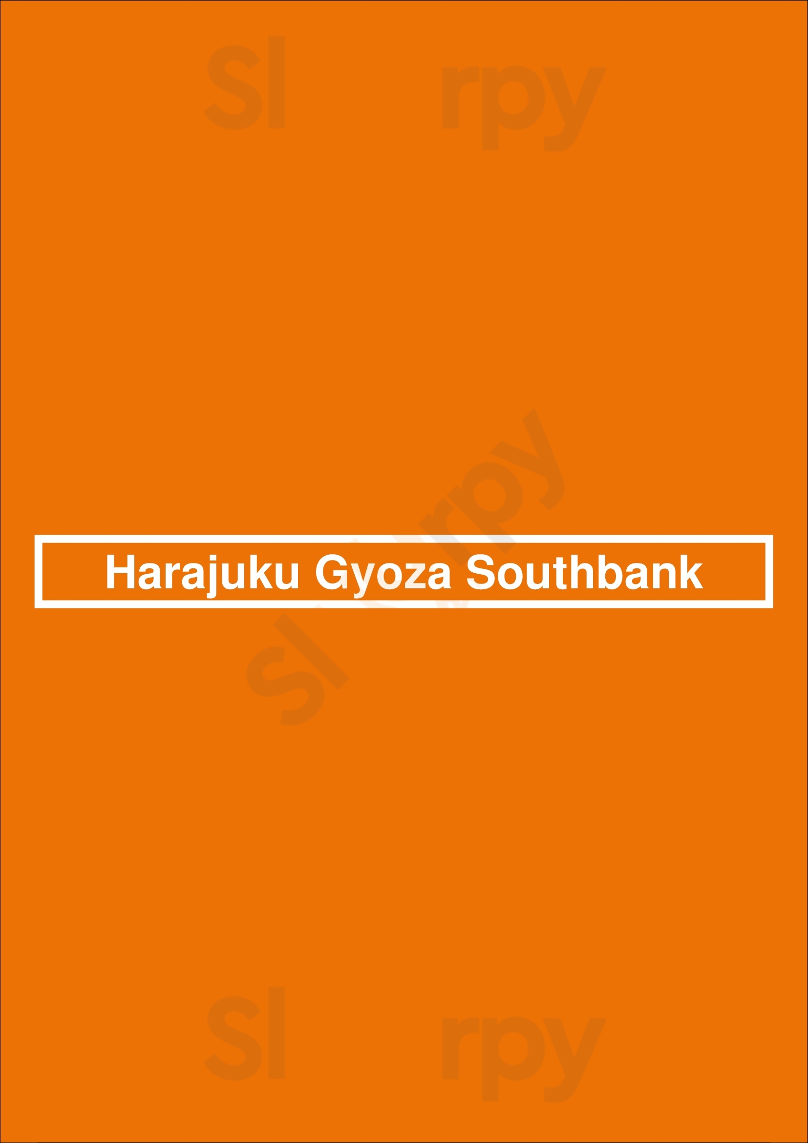 Harajuku Gyoza South Bank Brisbane Menu - 1