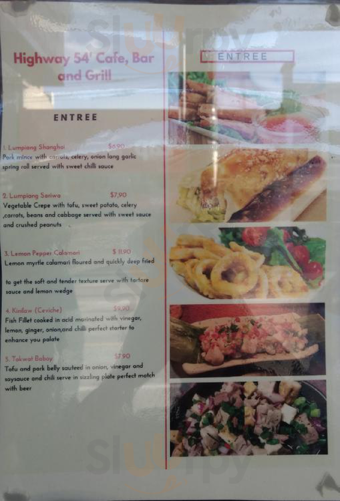 Highway 54 Cafe Bar And Grill Hawthorn Menu - 1
