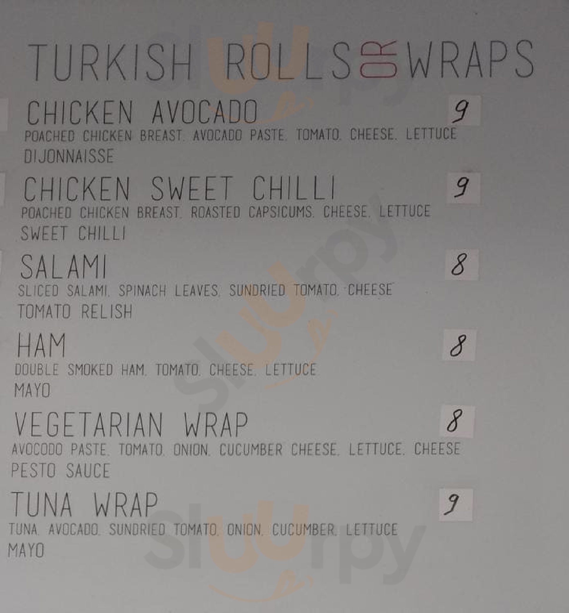 Juice Box Cafe menù, Malabar Main Menu Sluurpy