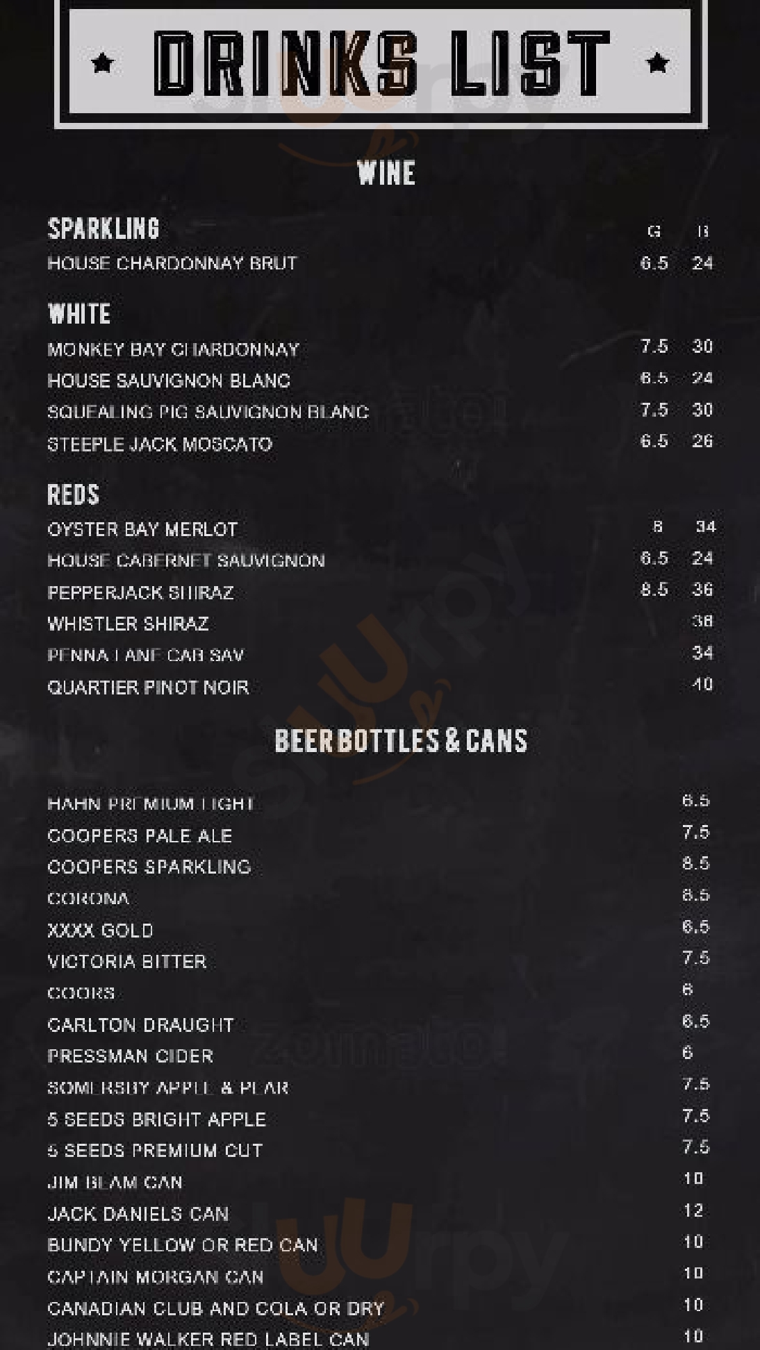 The Woolshed On Hindley Adelaide Menu - 1