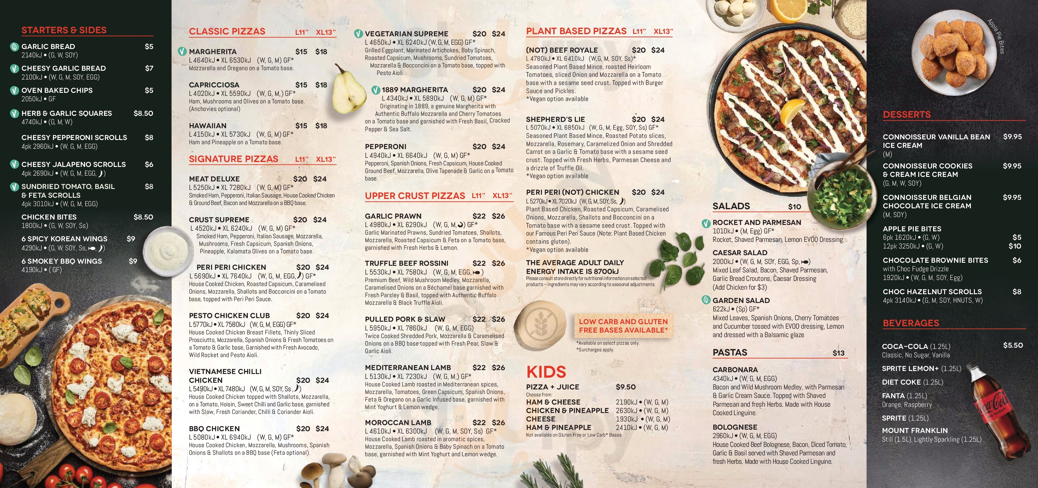 Main Menu - Crust Gourmet Pizza Bar