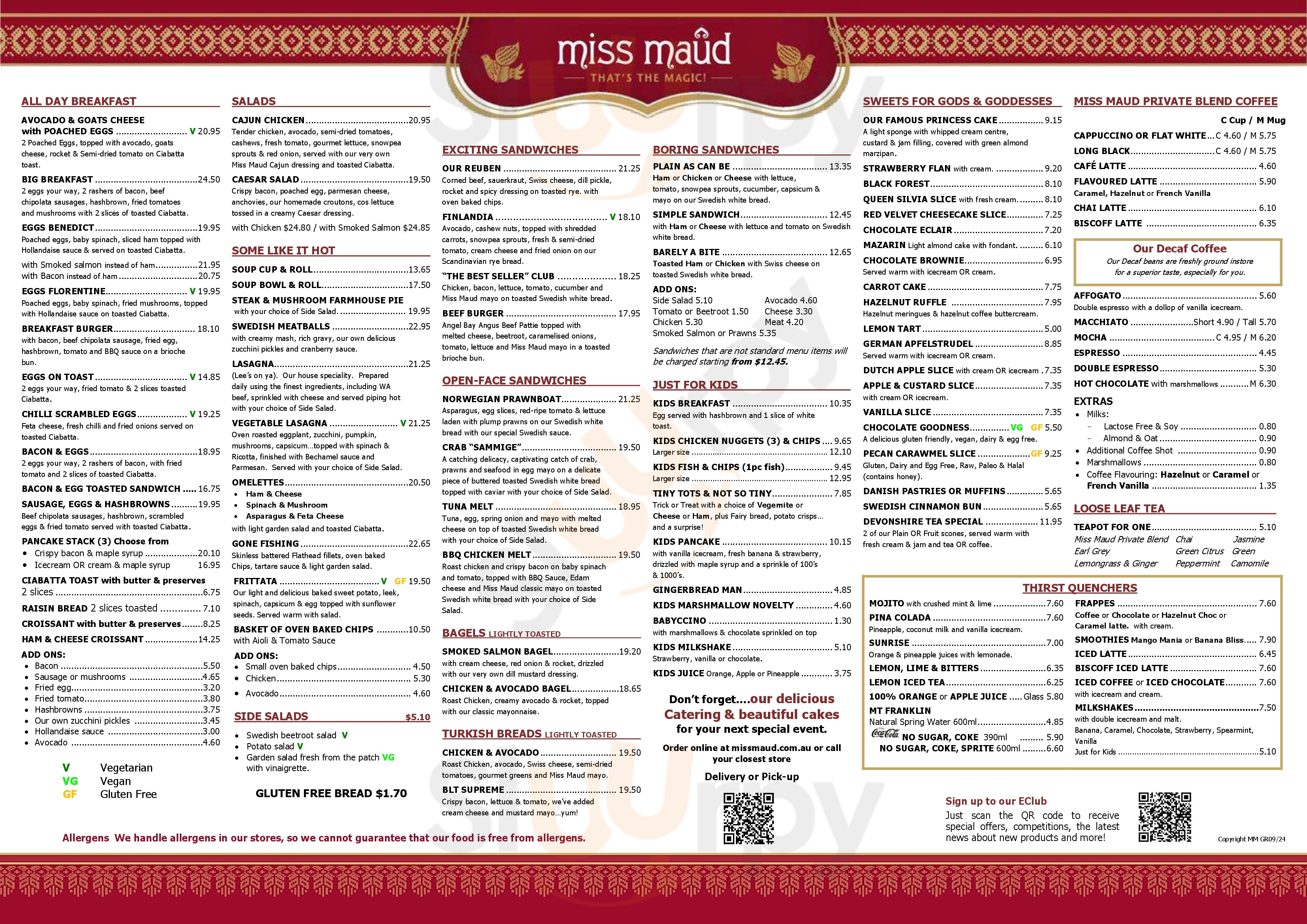 Main Menu - Miss Maud