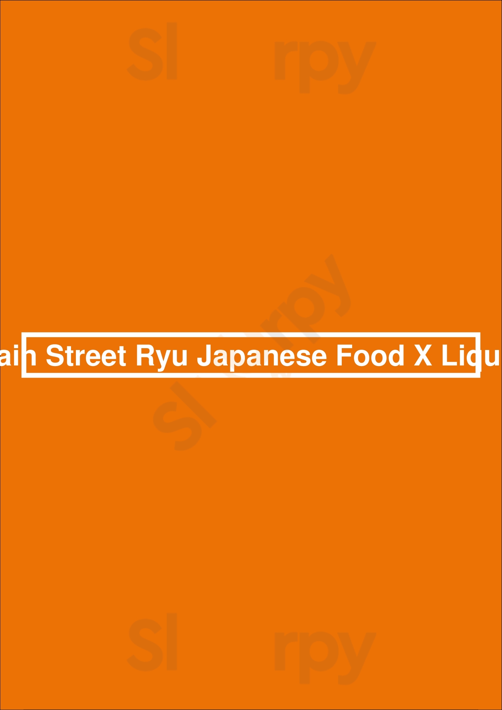 Main Street Ryu Japanese Food X Liquor Perth Menu - 1