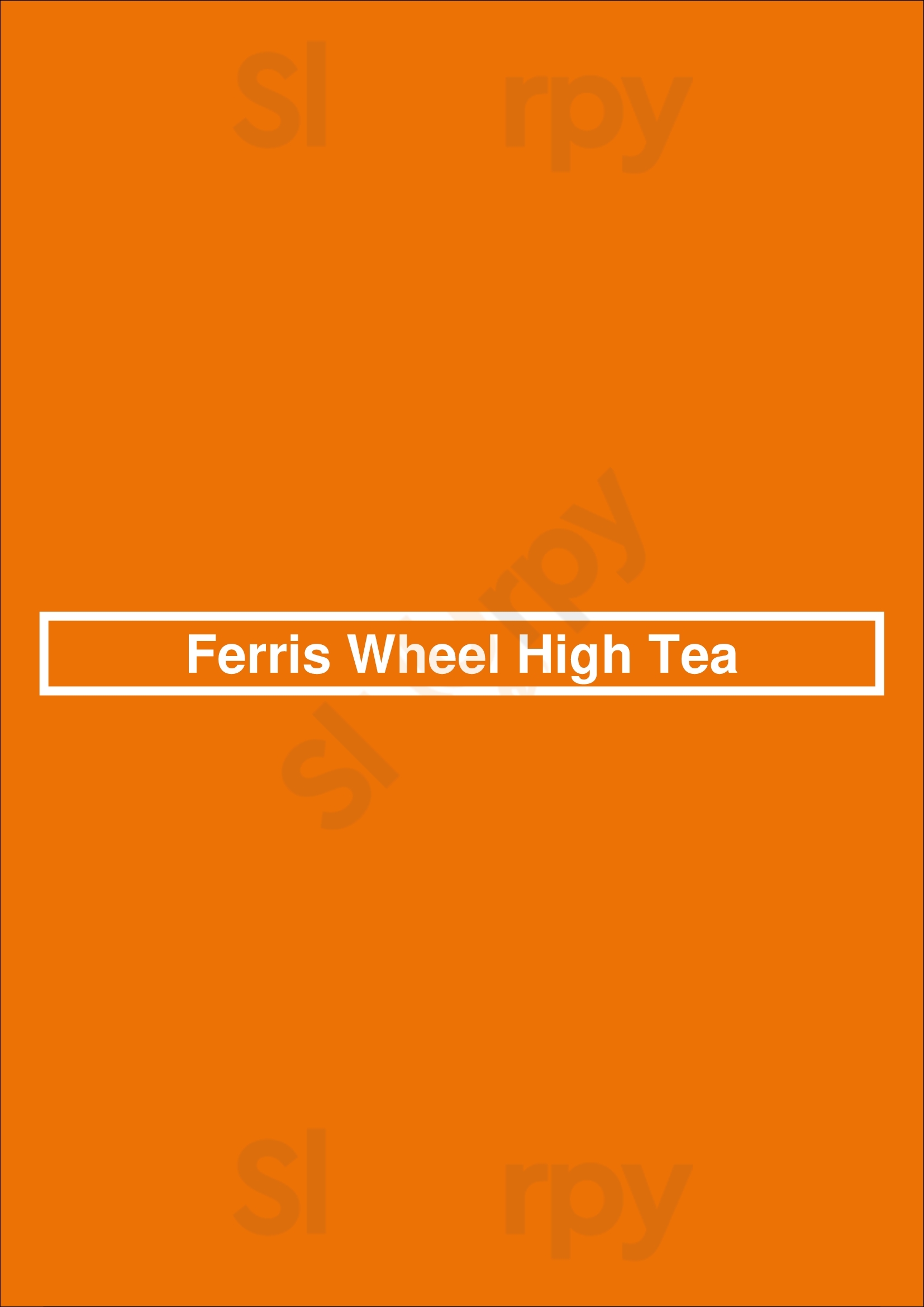 Ferris Wheel High Tea Kirribilli Menu - 1