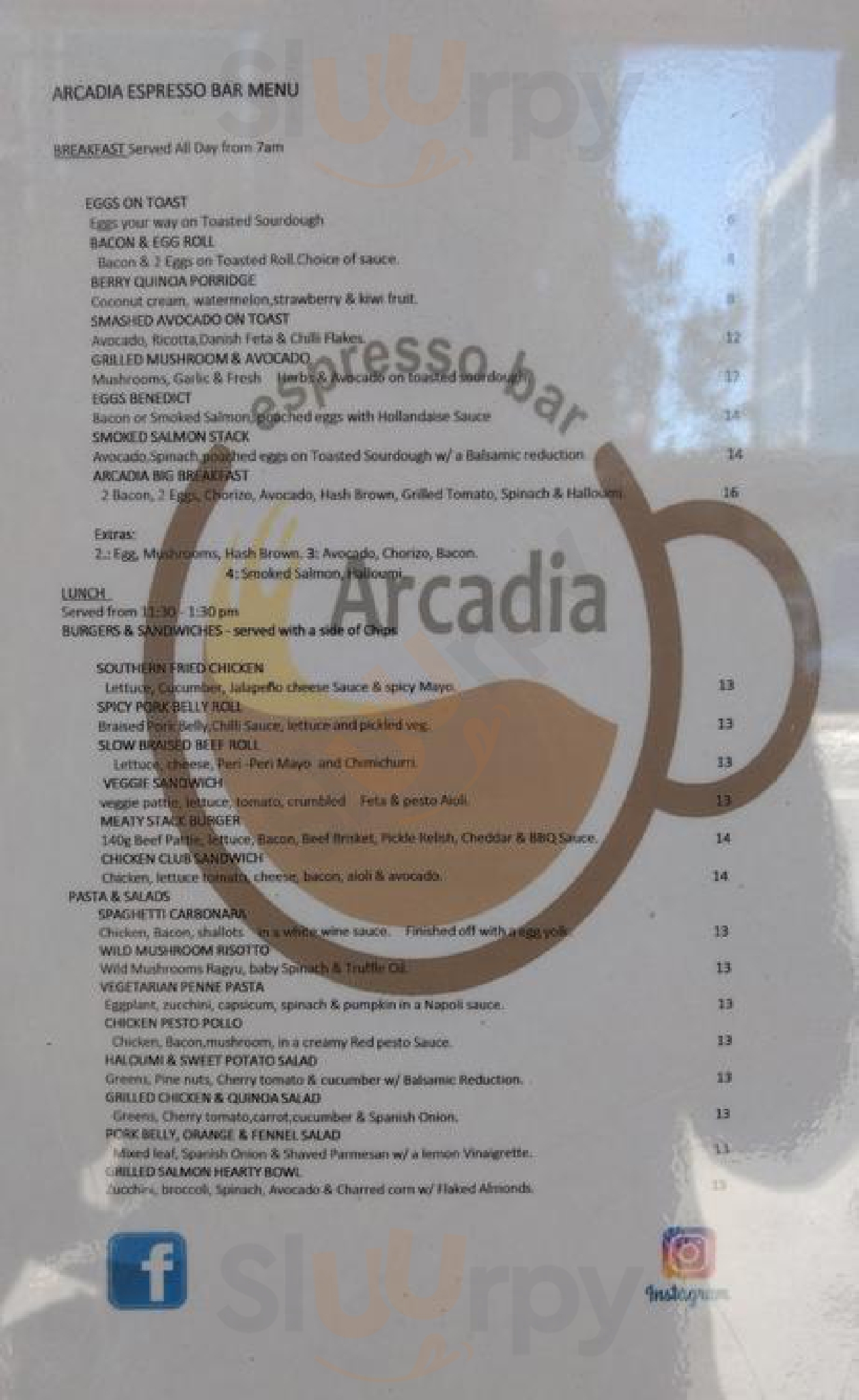 Arcadia Espresso Bar St Leonards Menu - 1