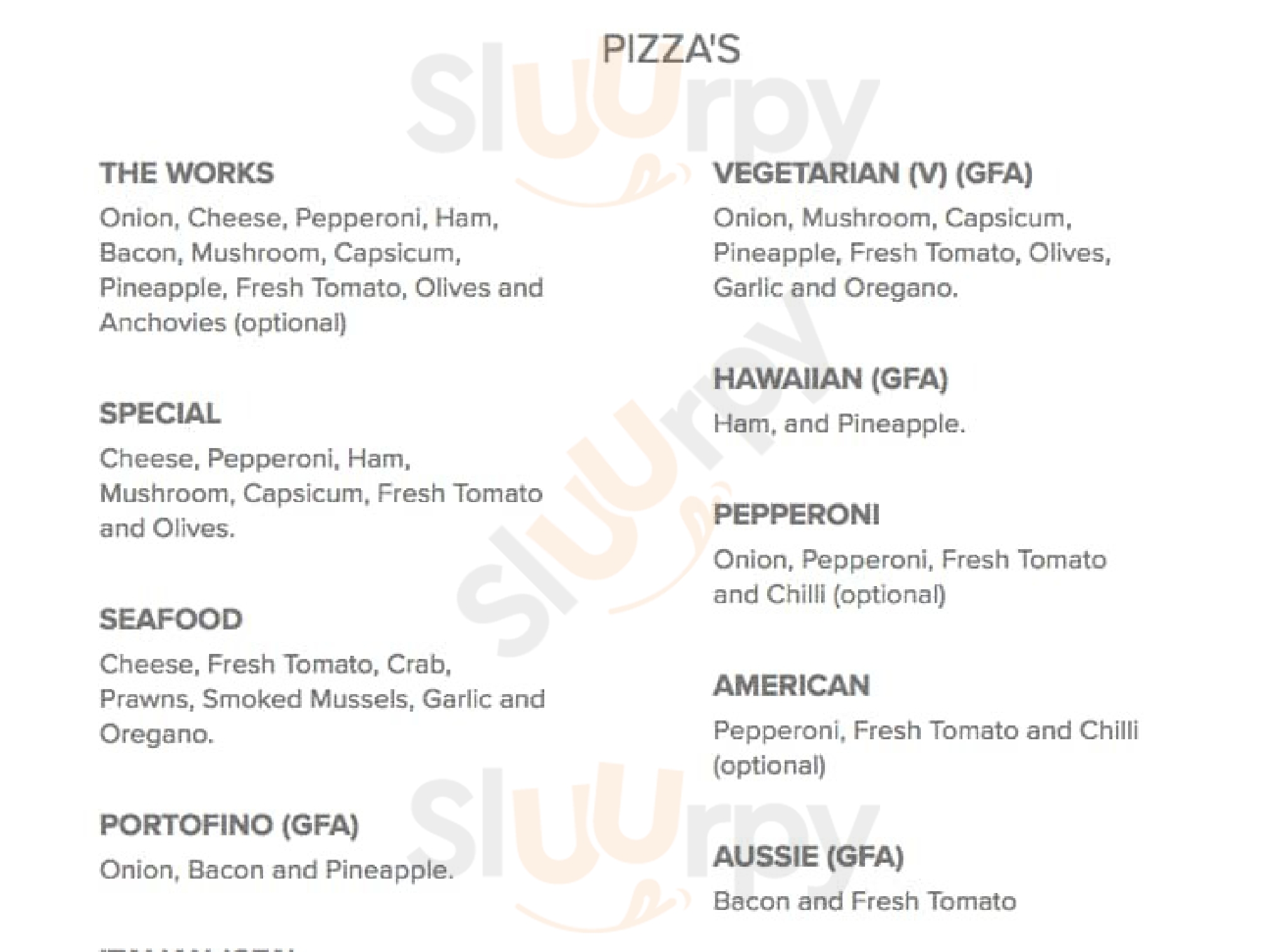 Hilton Pizza Perth Menu - 1