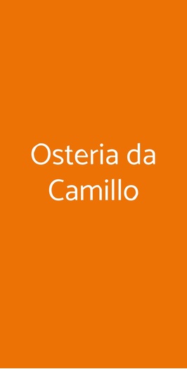 Osteria Da Camillo, Poggibonsi