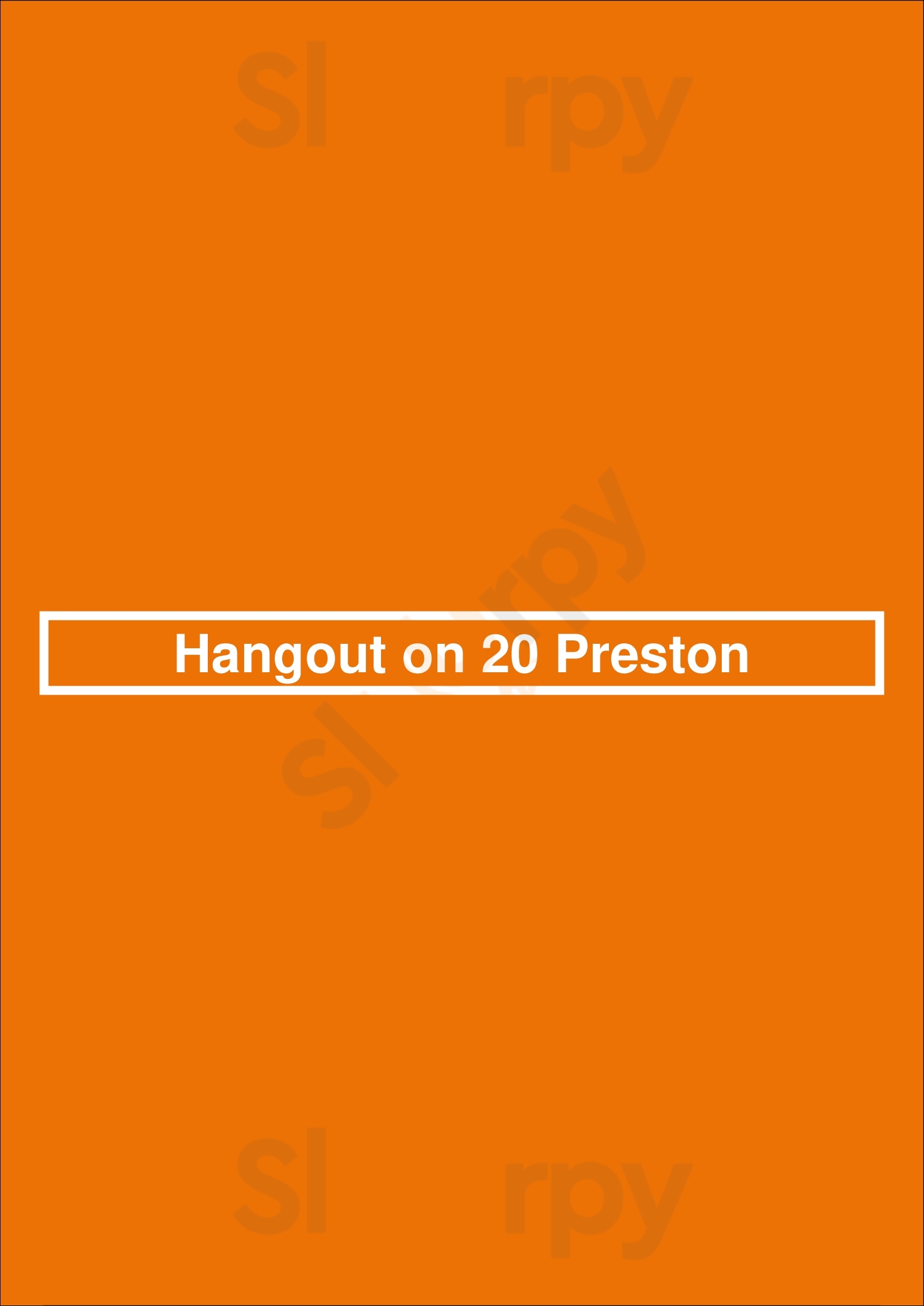 Hangout On 20 Preston Perth Menu - 1