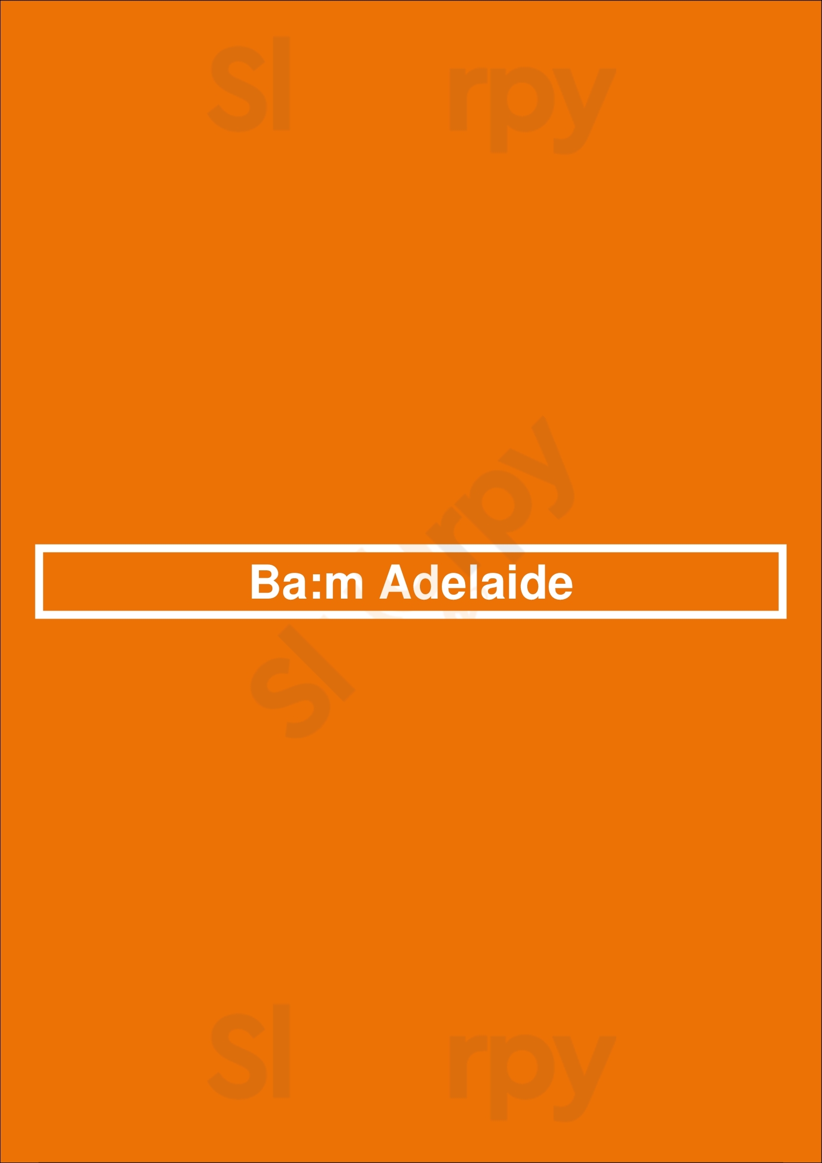 Ba:m Adelaide Adelaide Menu - 1