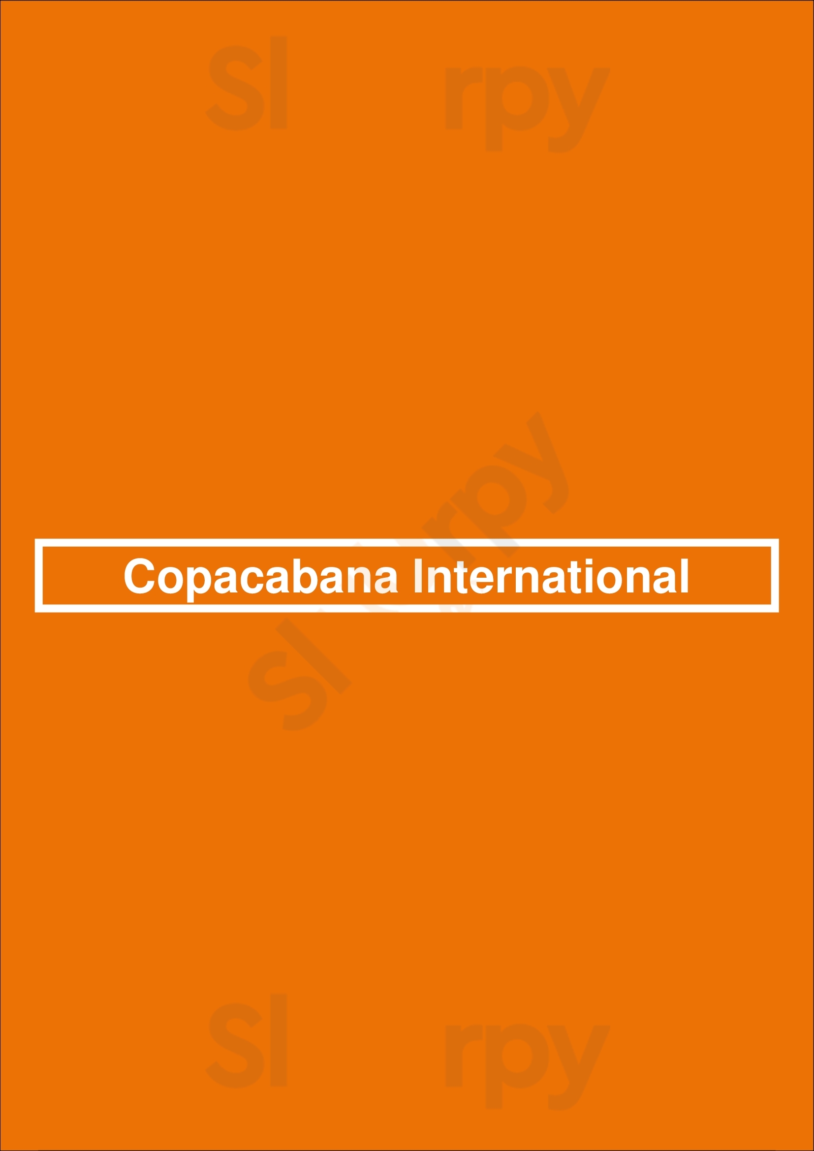 Copacabana International Fitzroy Menu - 1
