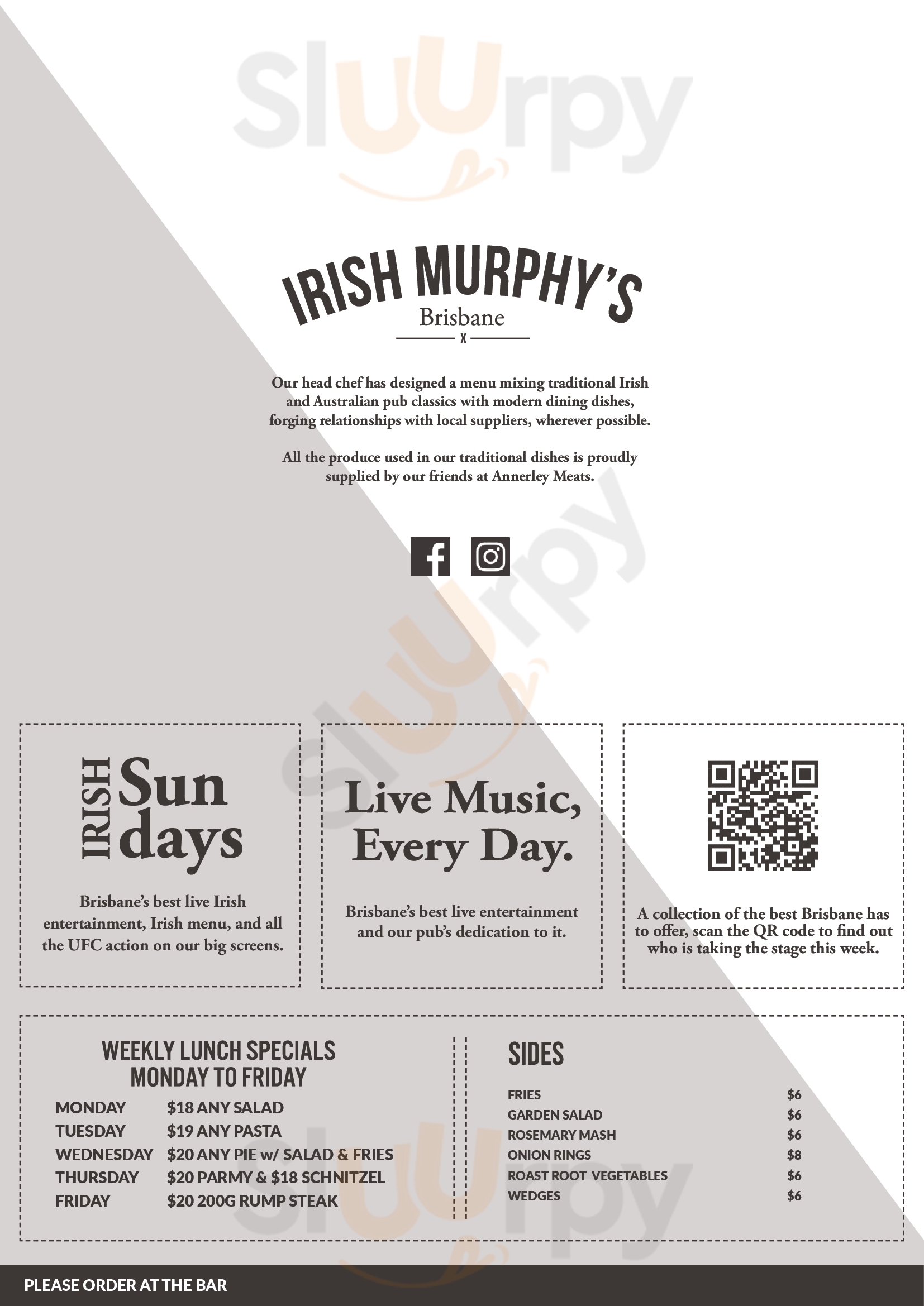 Main Menu - Irish Murphy's