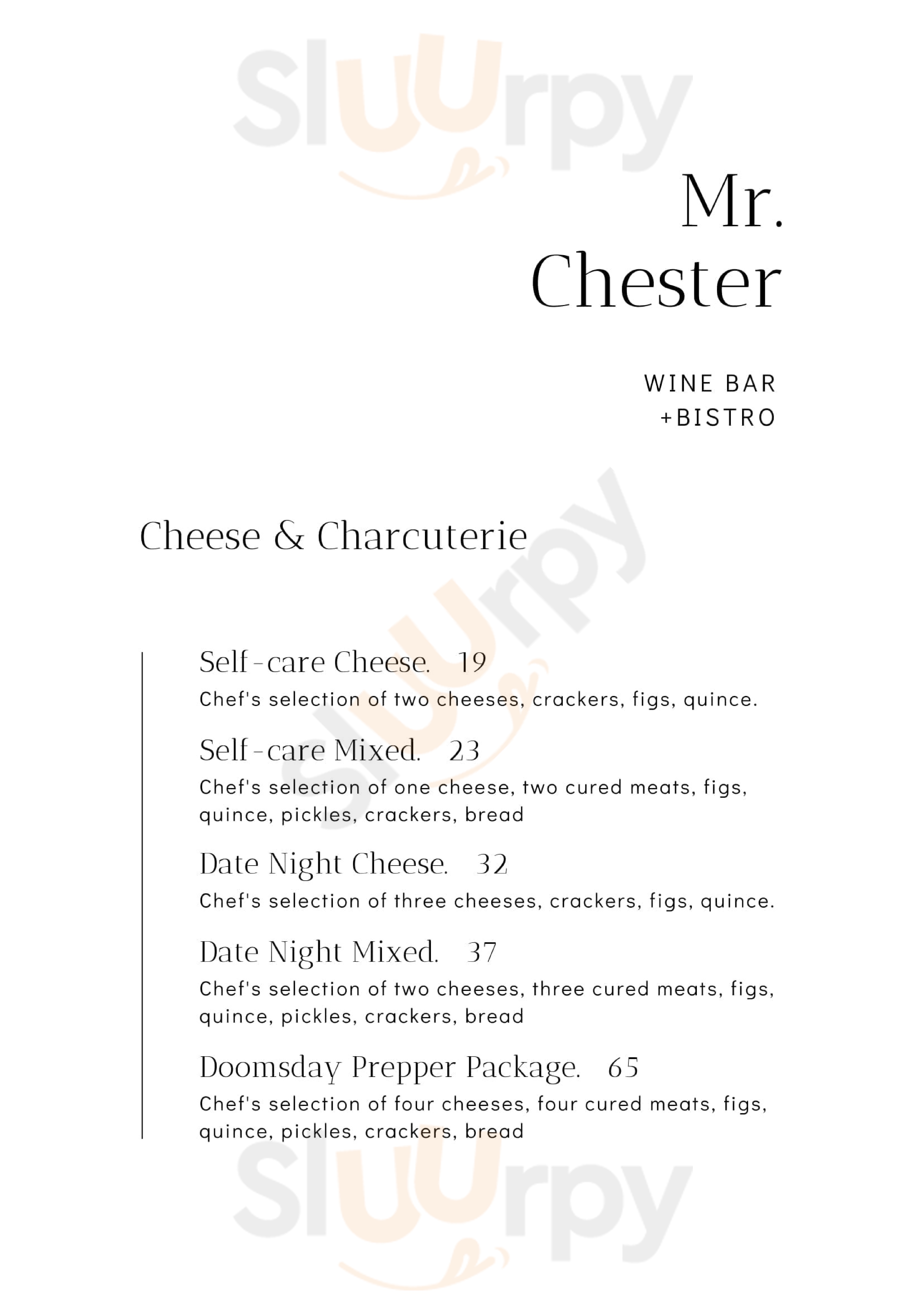 Mr Chester Wine Bar & Bistro Brisbane Menu - 1