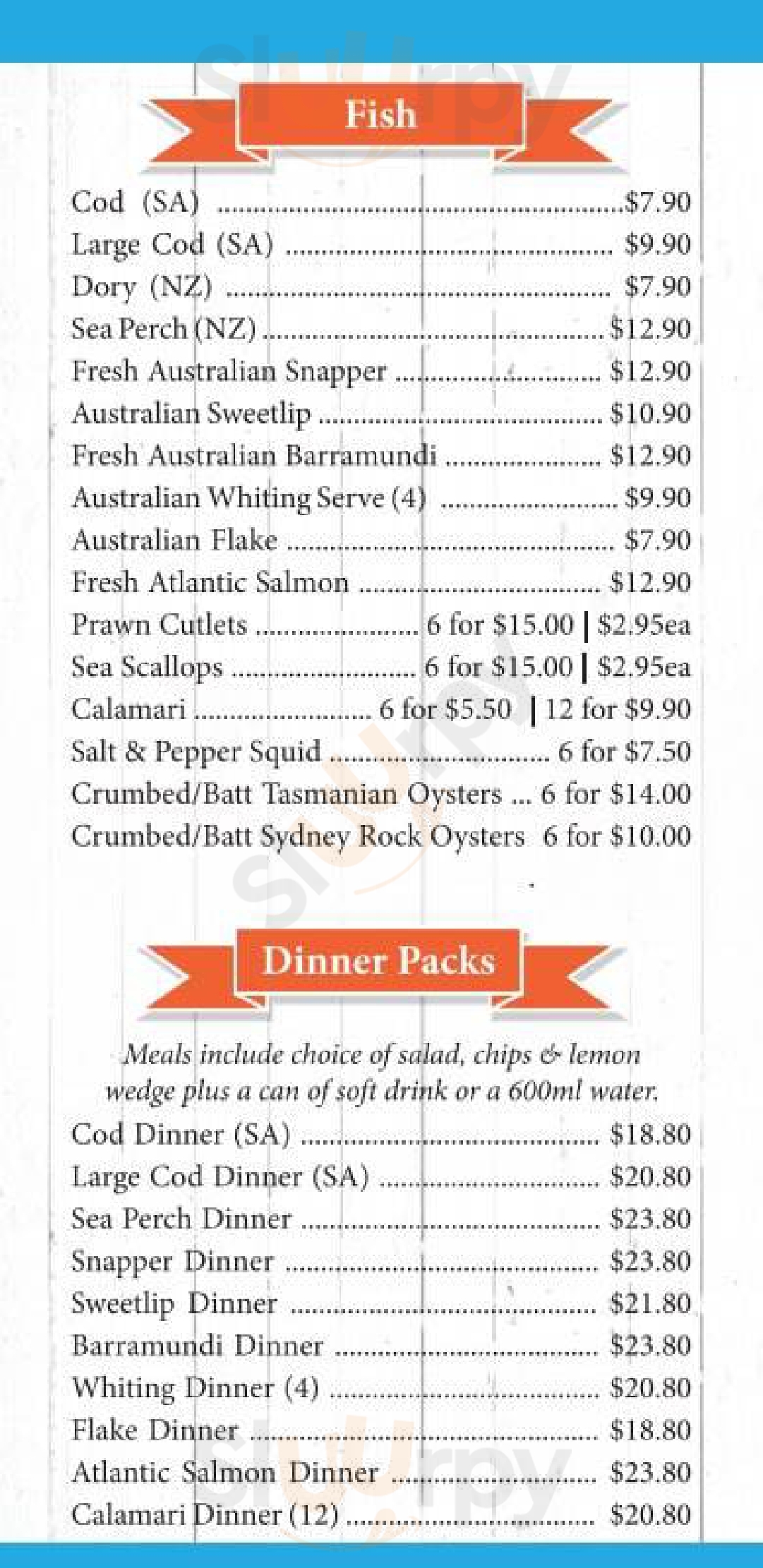 Marine World Seafood Cafe Brisbane Menu - 1