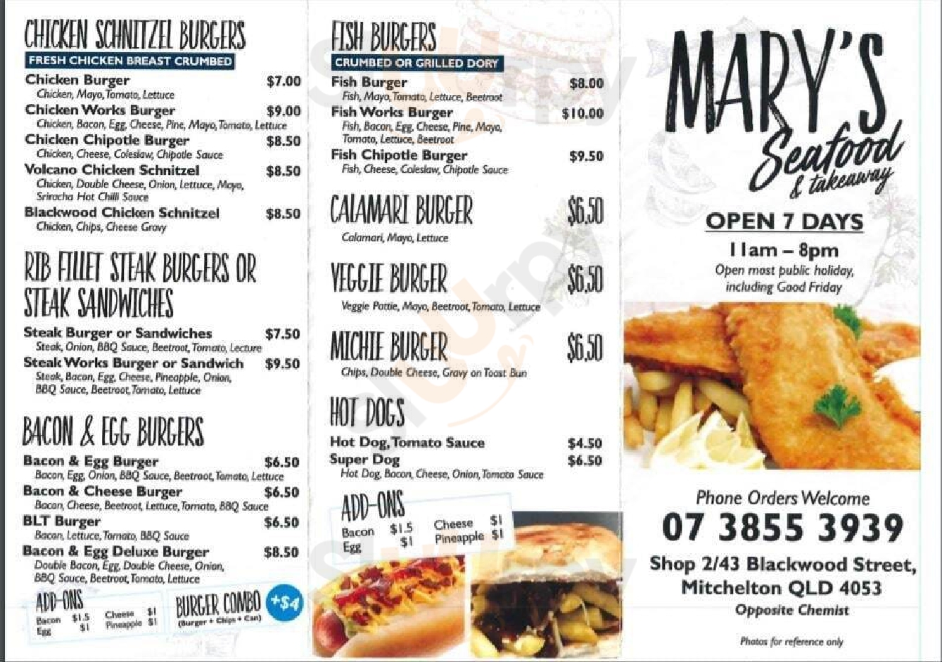 Mary's Seafood Brisbane Menu - 1