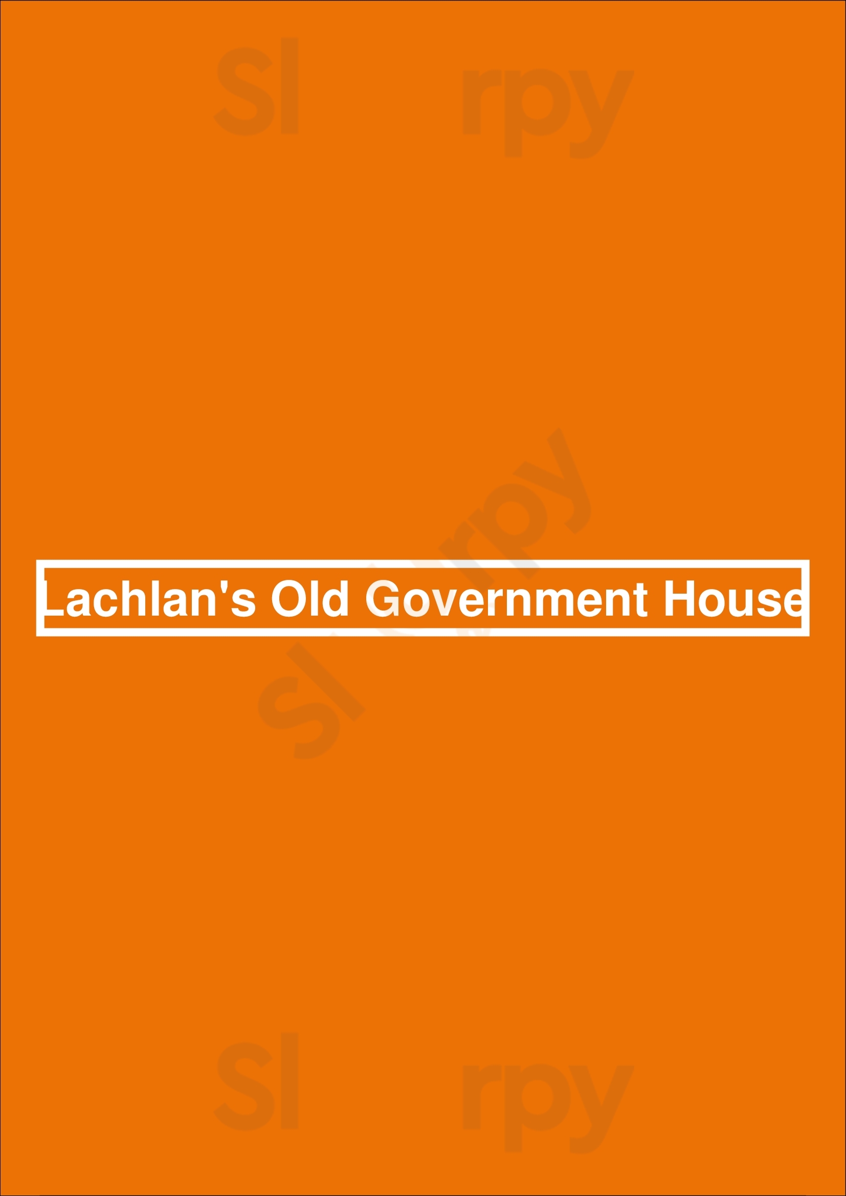 Lachlan's Old Government House Parramatta Menu - 1