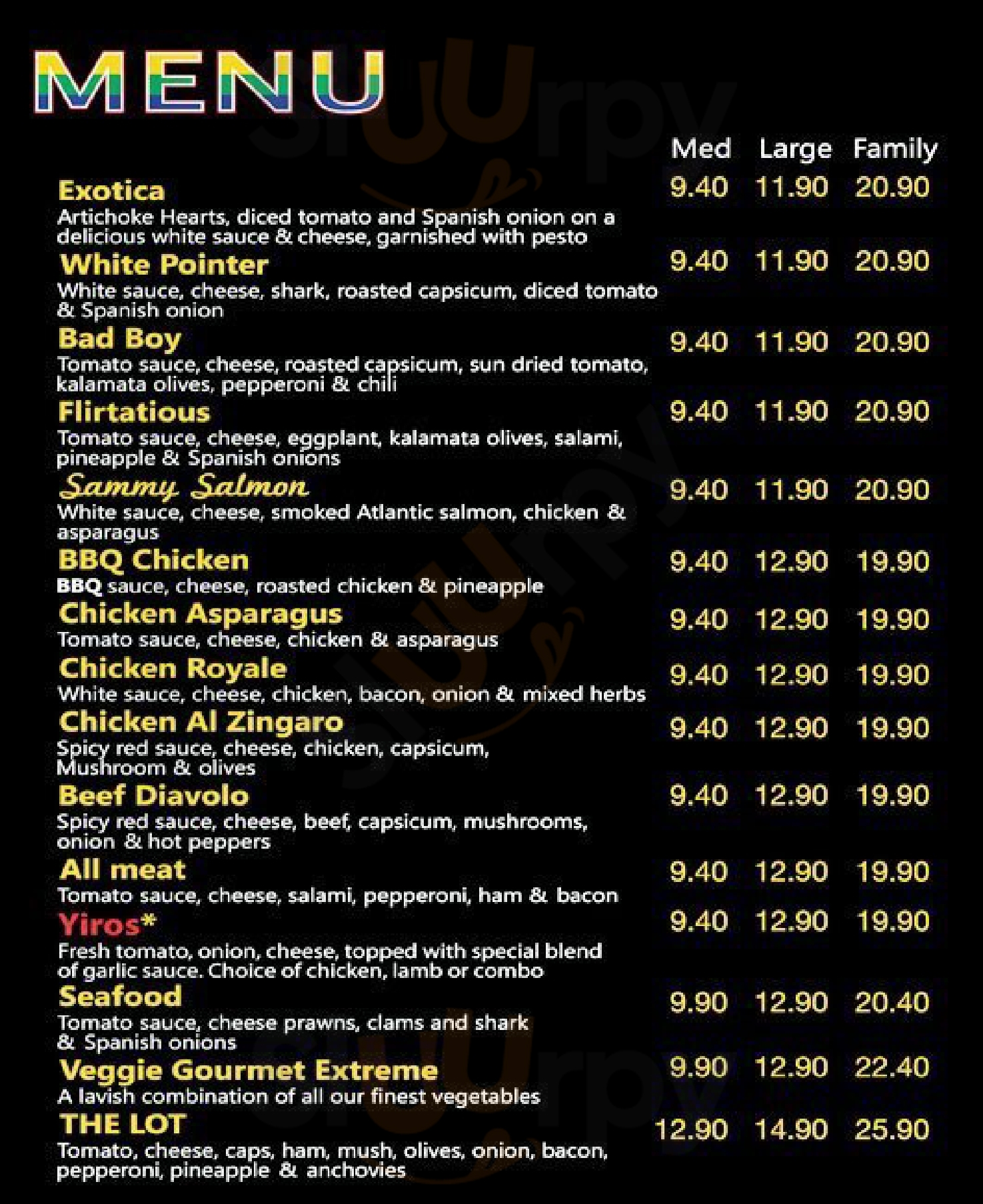 Australia's Pizza House Adelaide Menu - 1