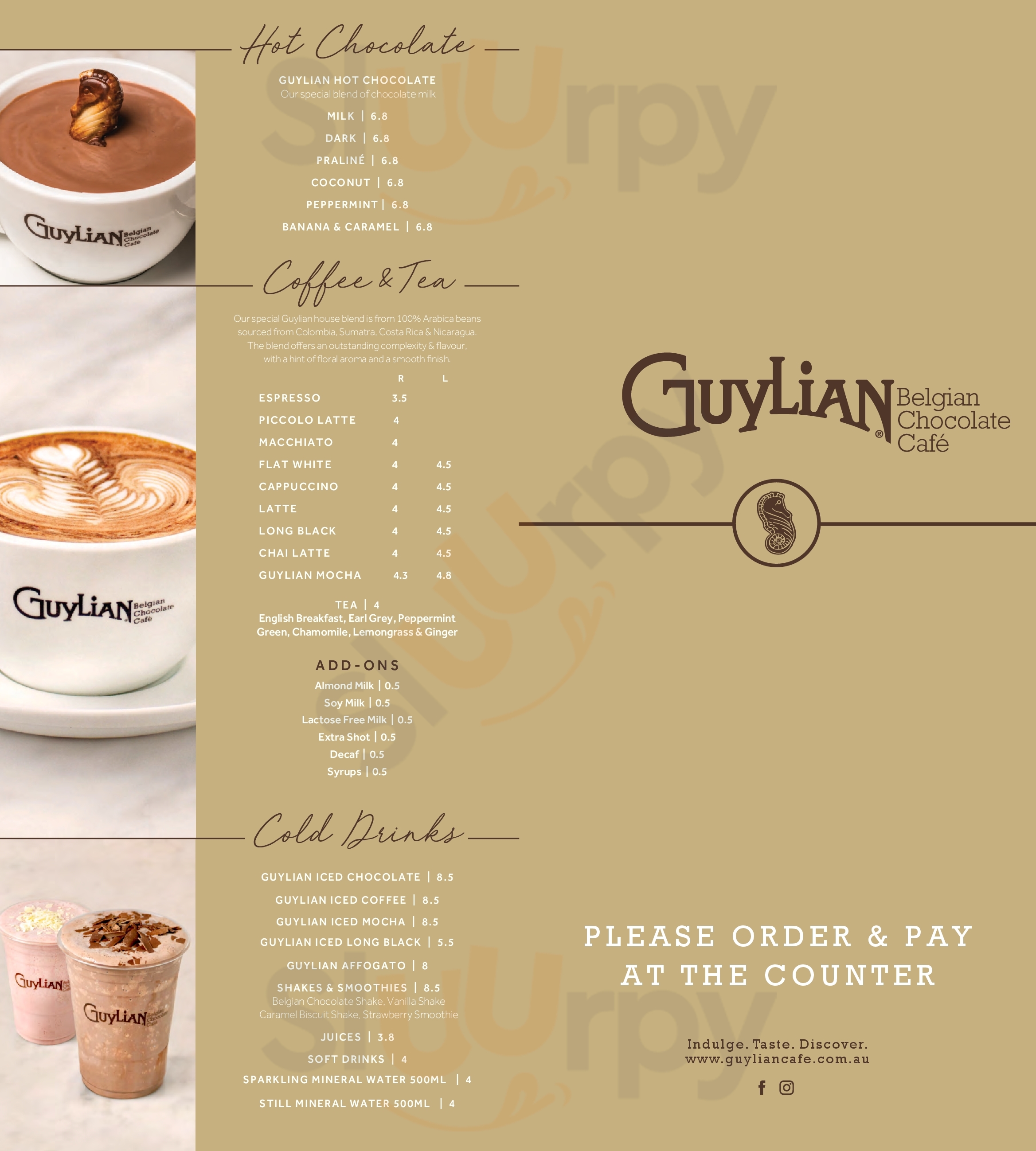 Guylian Belgian Chocolate Cafe Parramatta Menu - 1
