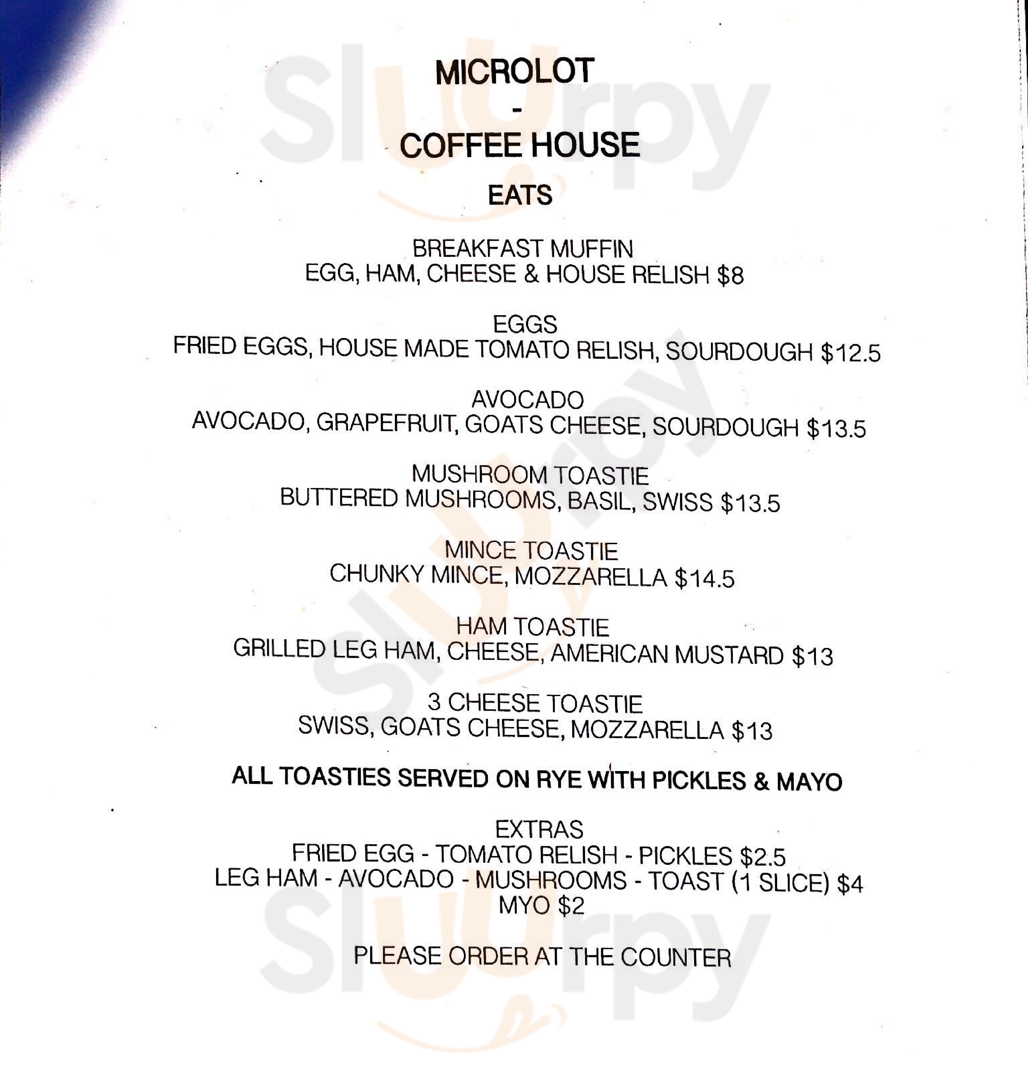 Microlot Coffee House Brisbane Menu - 1