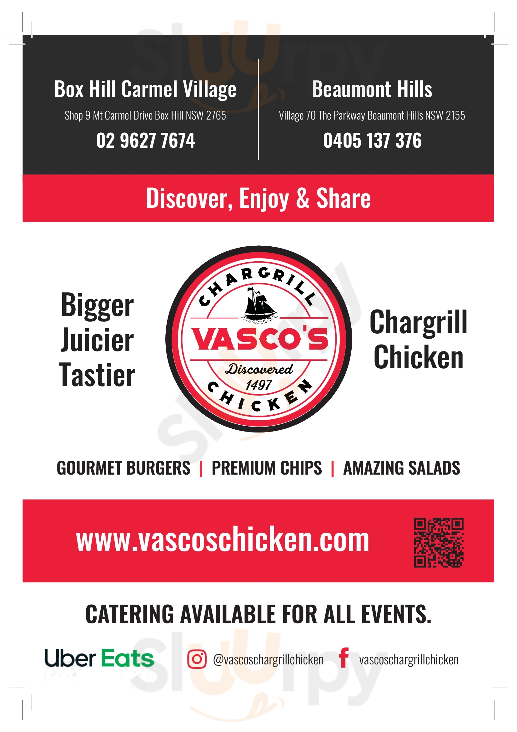 Vasco's Chargrill Chicken Parramatta Menu - 1
