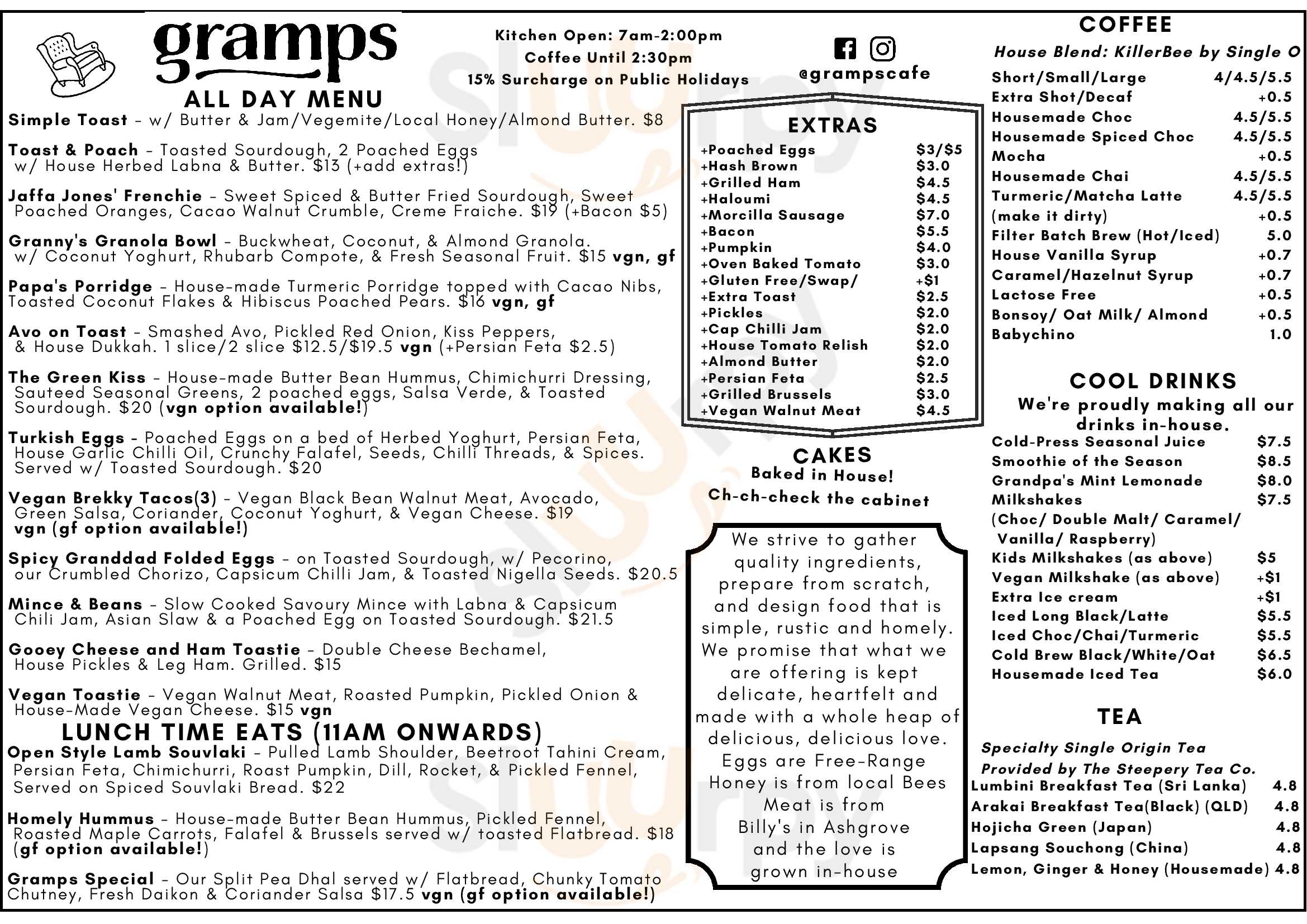 Gramps Cafe Brisbane Menu - 1