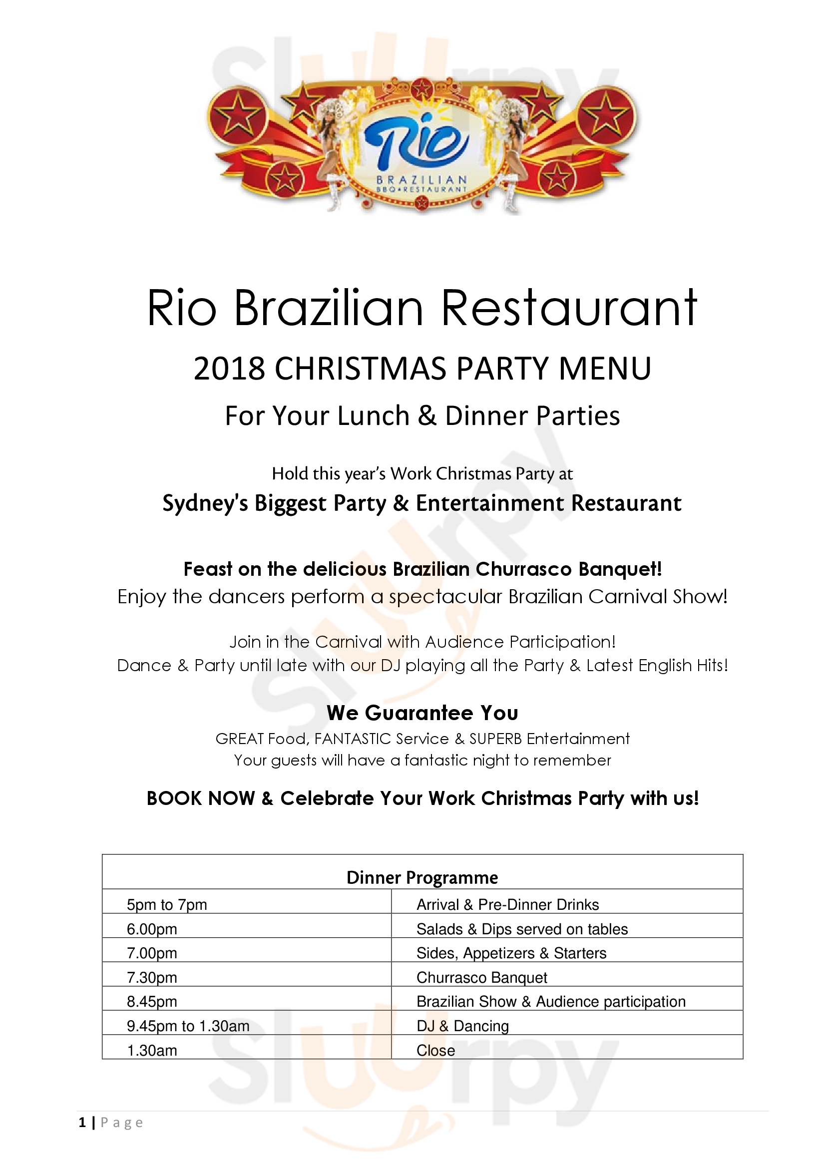 Rio Restaurant Parramatta Menu - 1