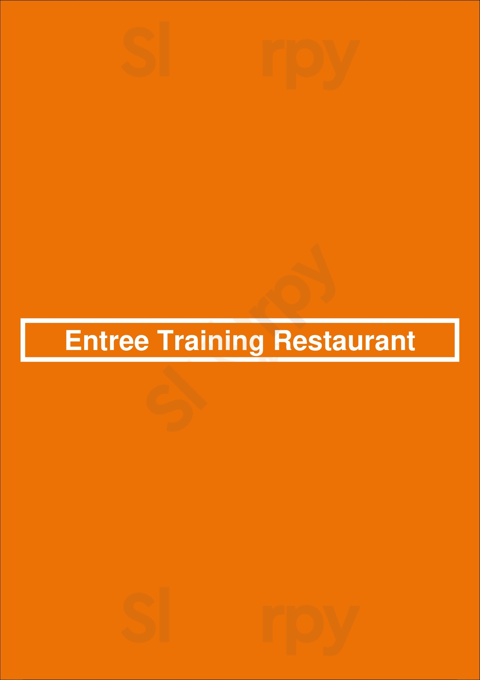 Entree Training Restaurant Kingswood Menu - 1