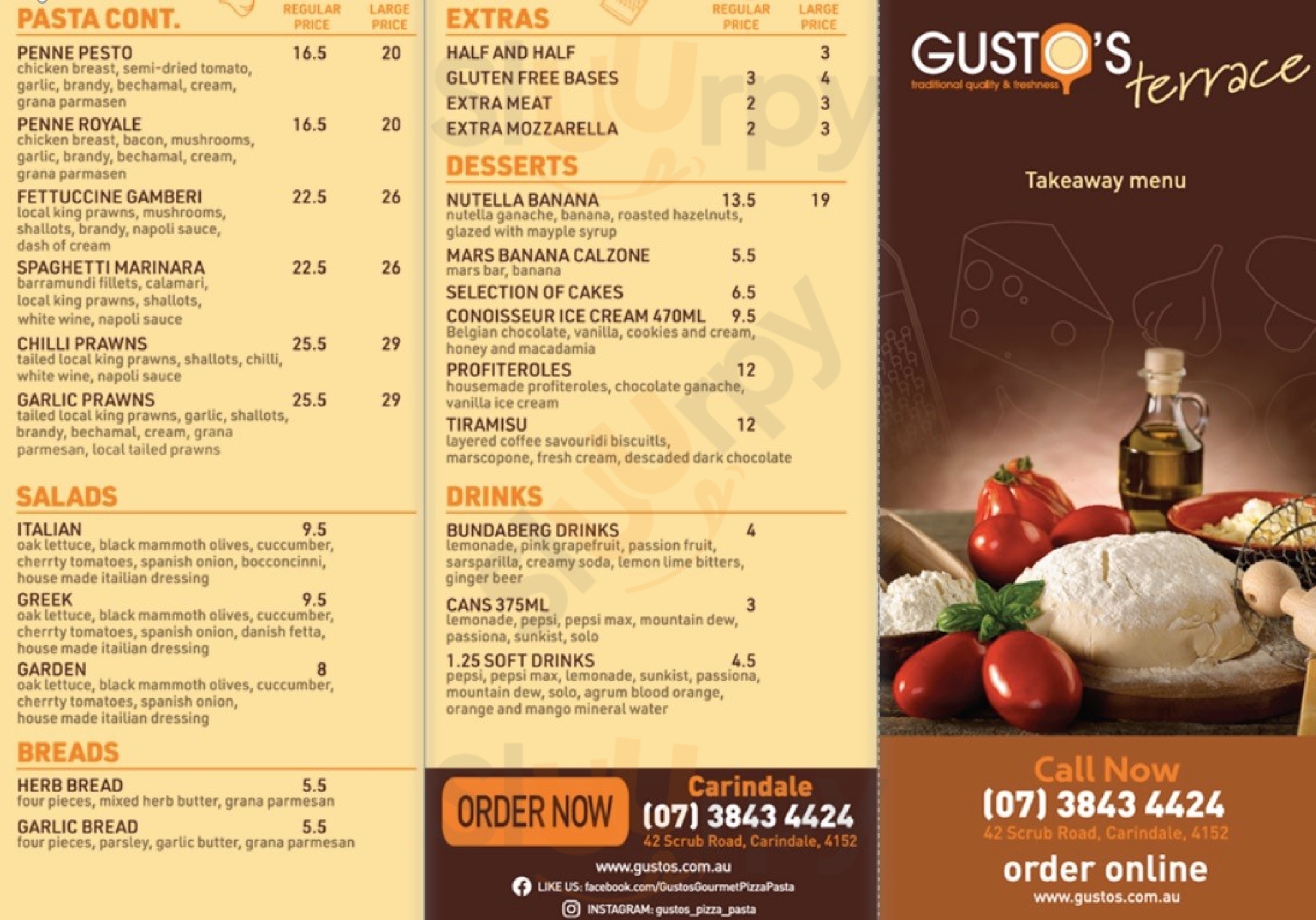 Gusto's Pizza Brisbane Menu - 1