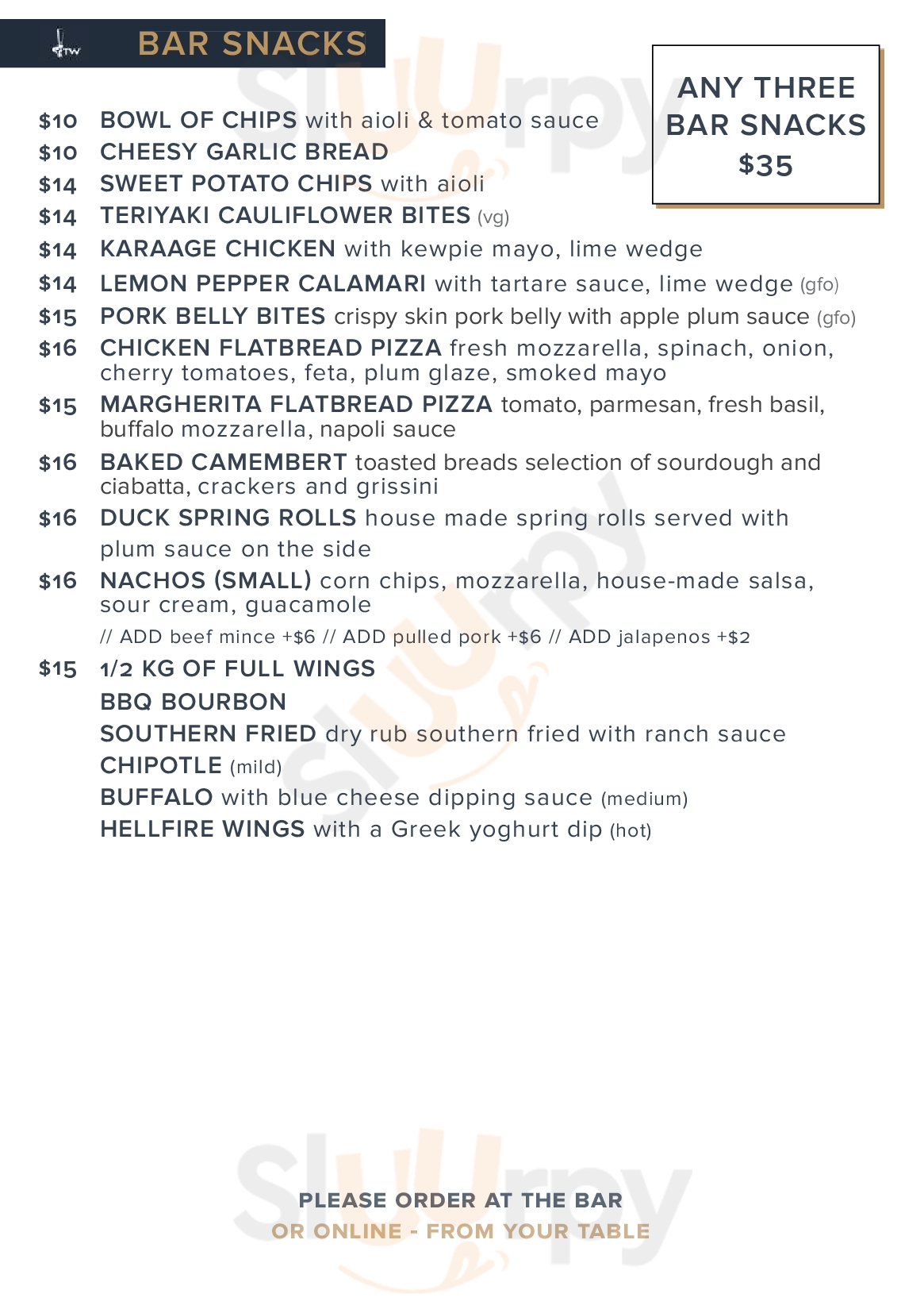 Main Menu - Tapworks Bar & Grill