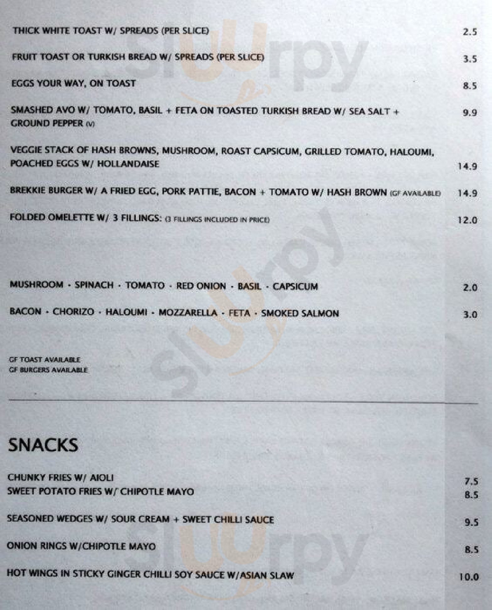 Artisans Cafe Brisbane Menu - 1