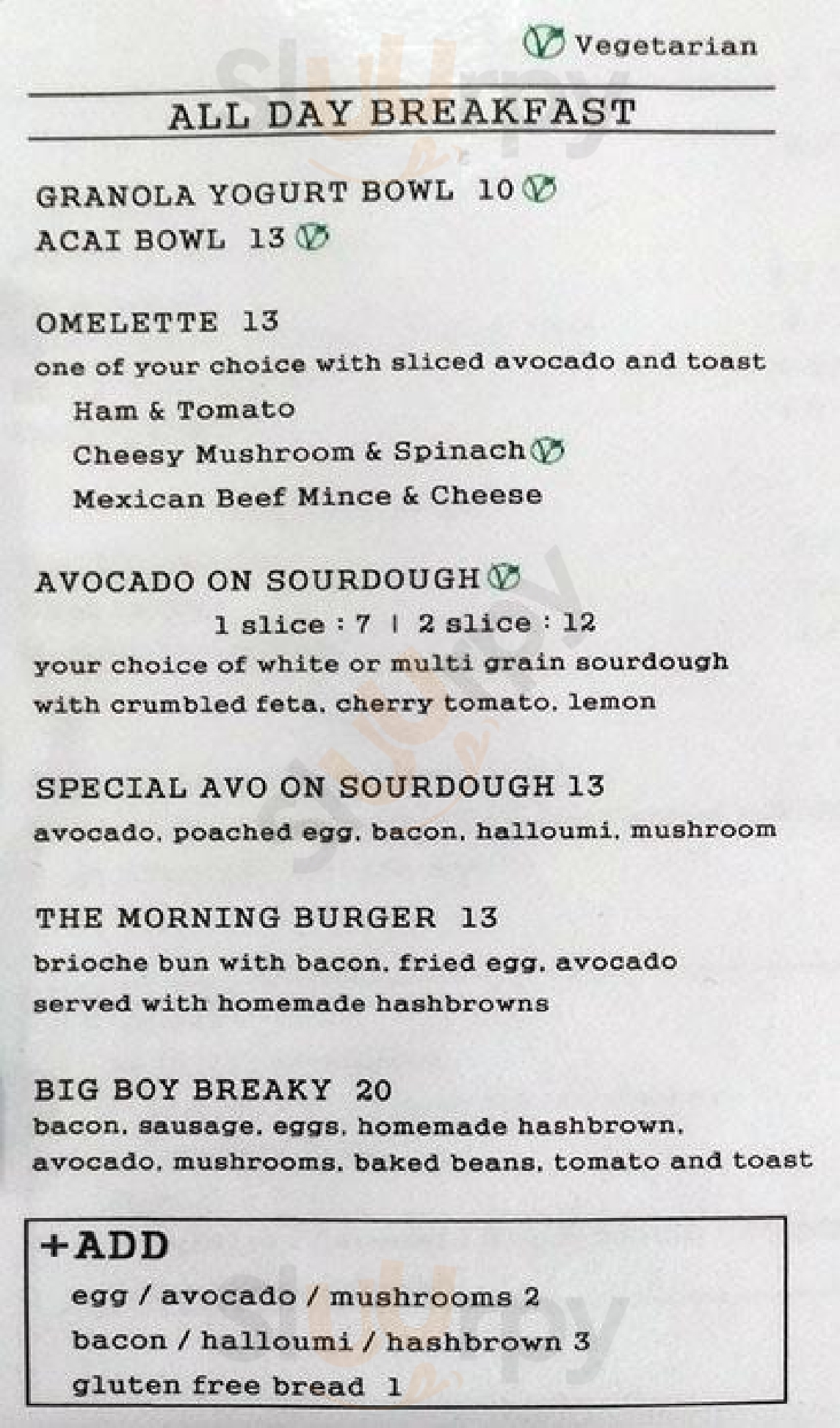 Scatter Bean Cafe Brisbane Menu - 1