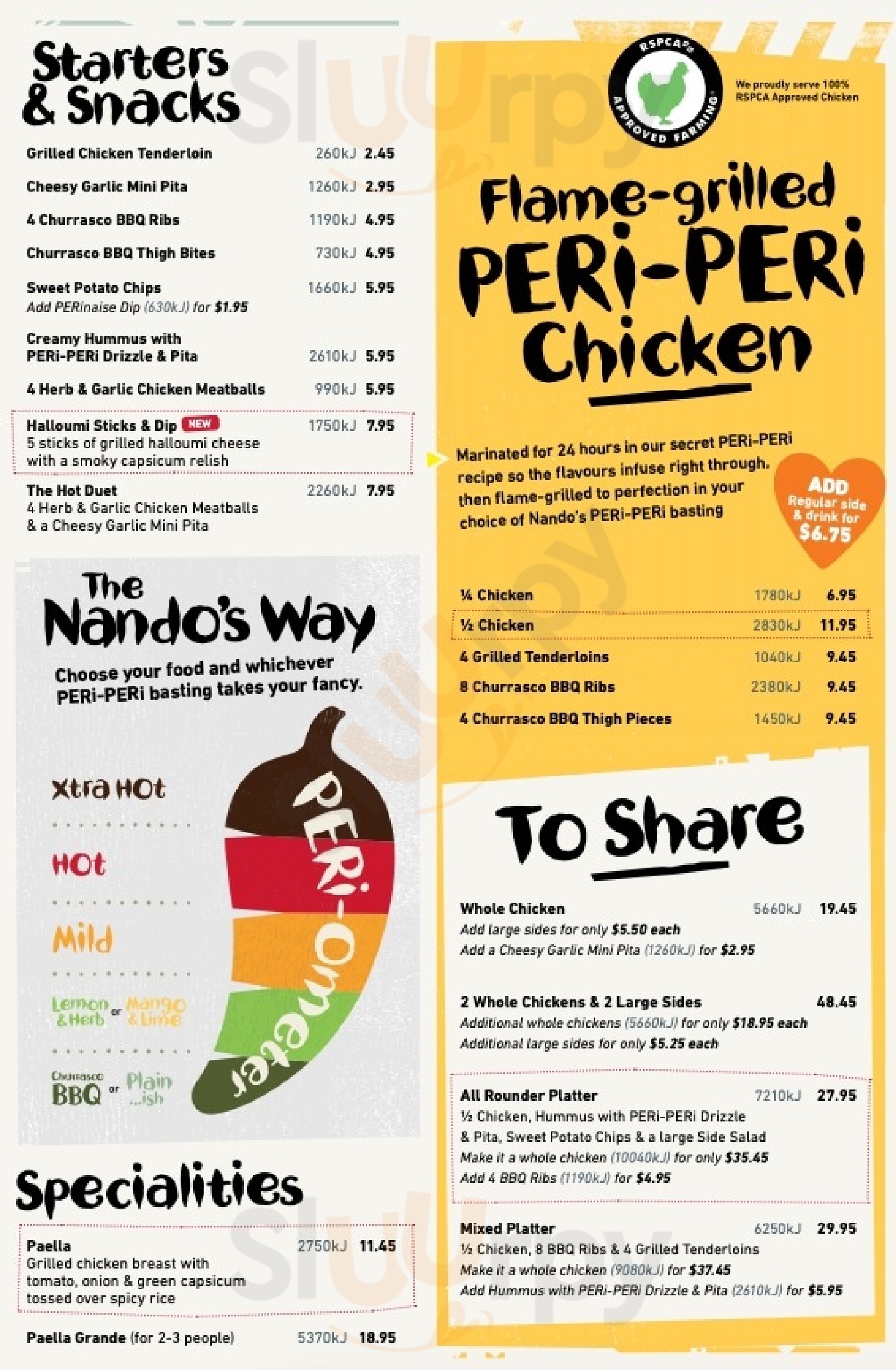 Nando's Brisbane Menu - 1