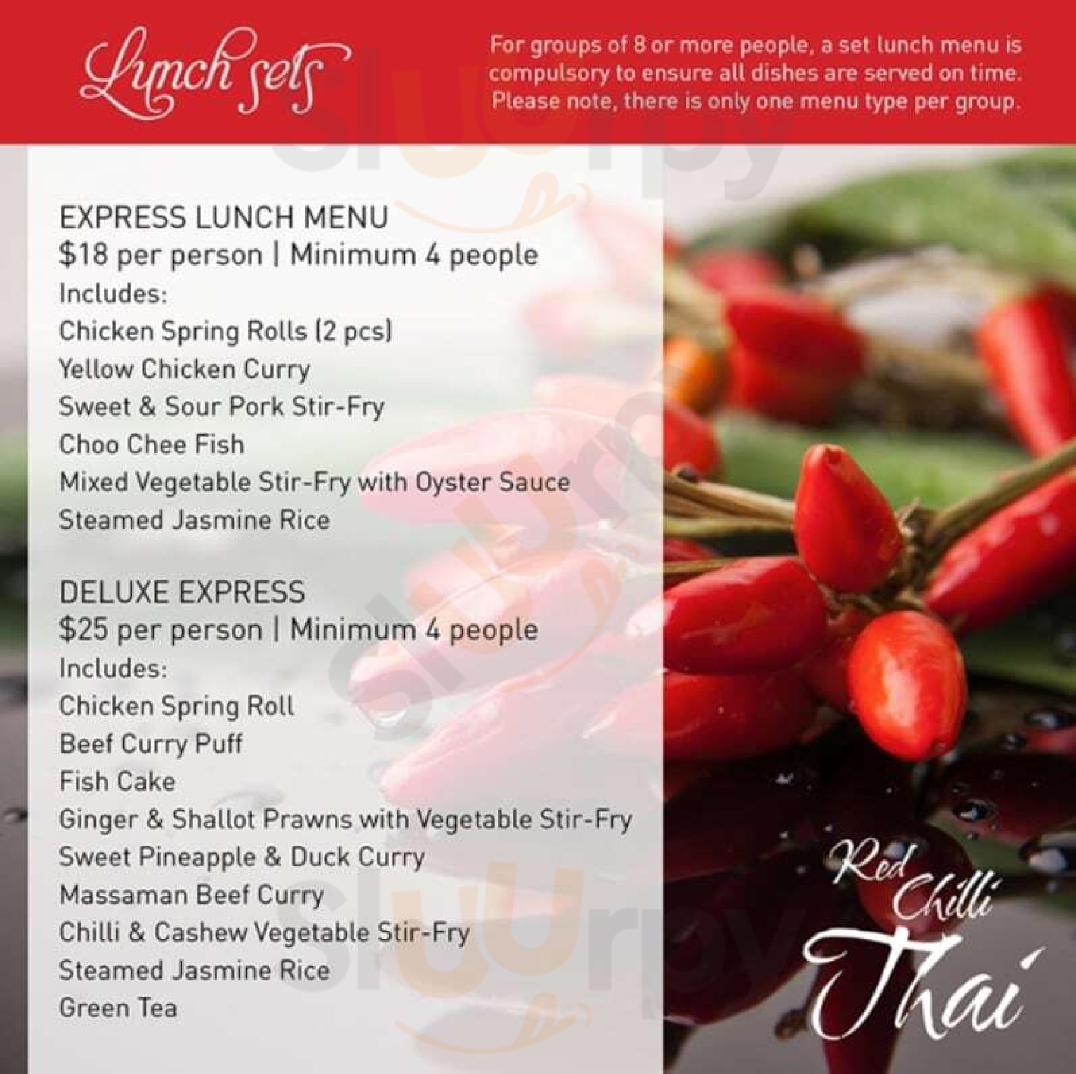 Red Chilli Thai Restaurant Brisbane Menu - 1