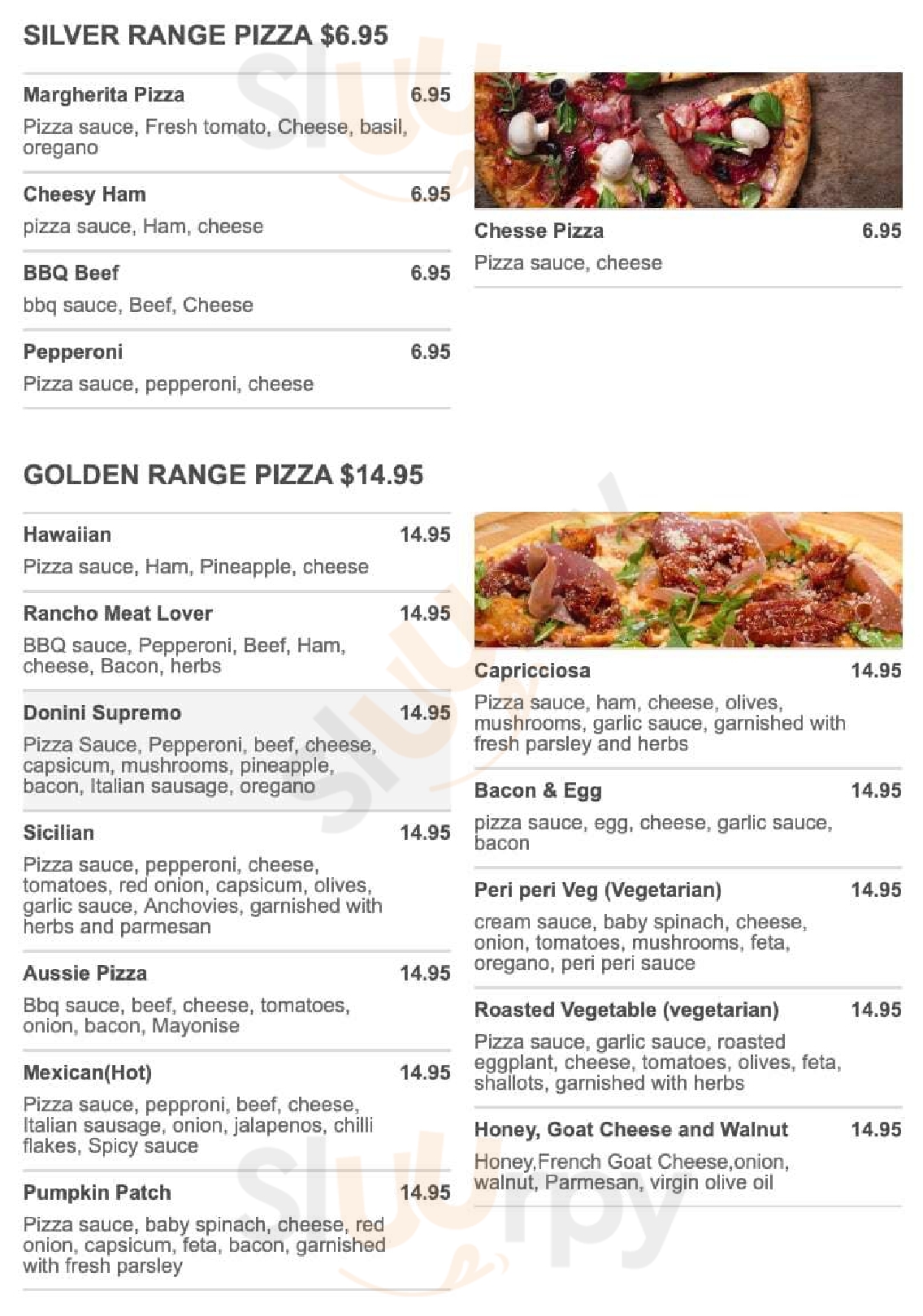 Donini's Pizza Brisbane Menu - 1