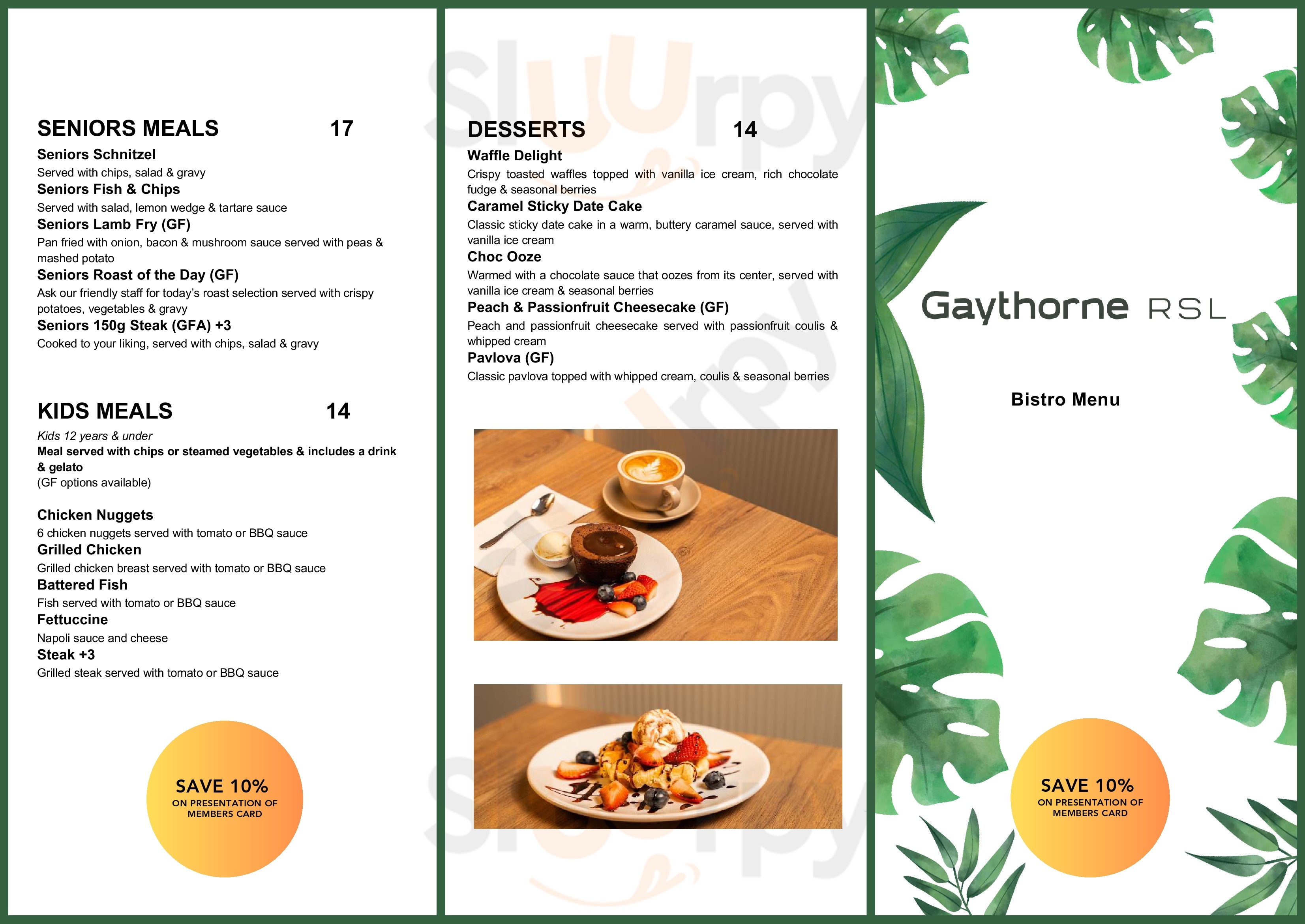 Gaythorne Rsl Brisbane Menu - 1