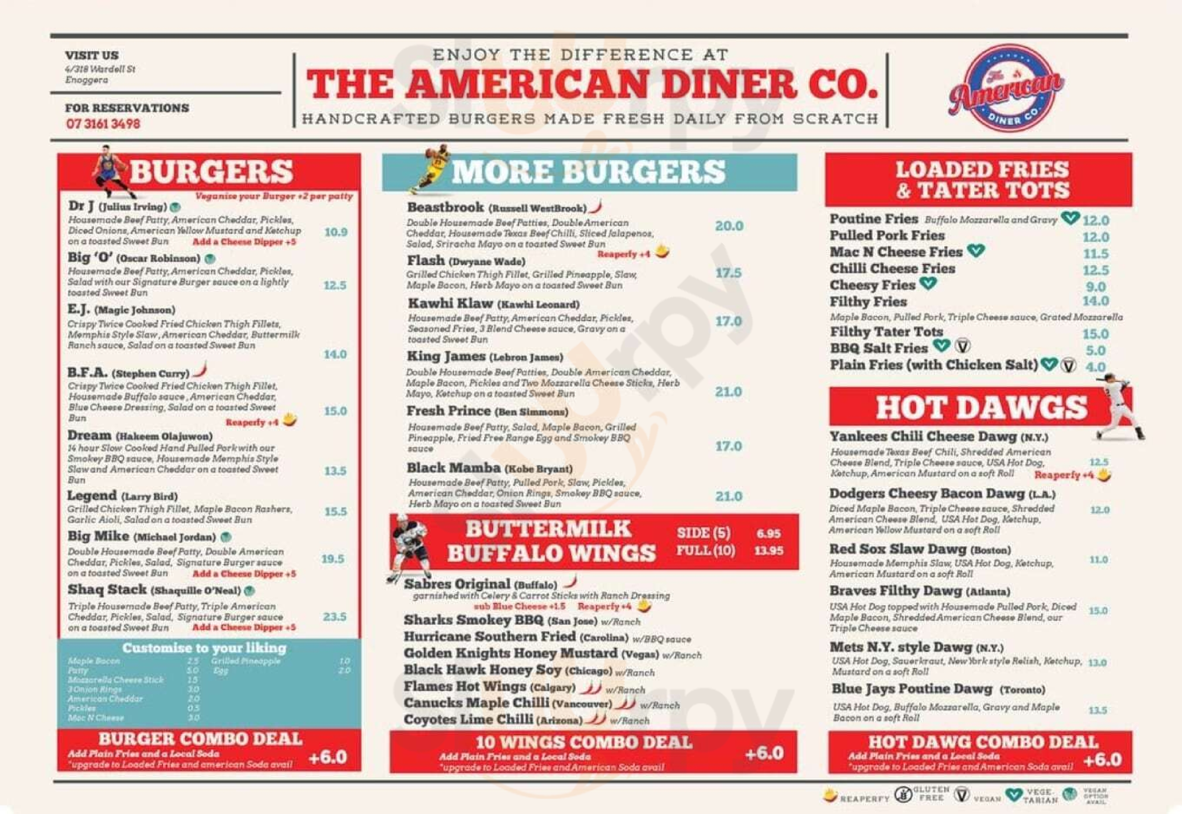 The American Diner Co. Brisbane Menu - 1