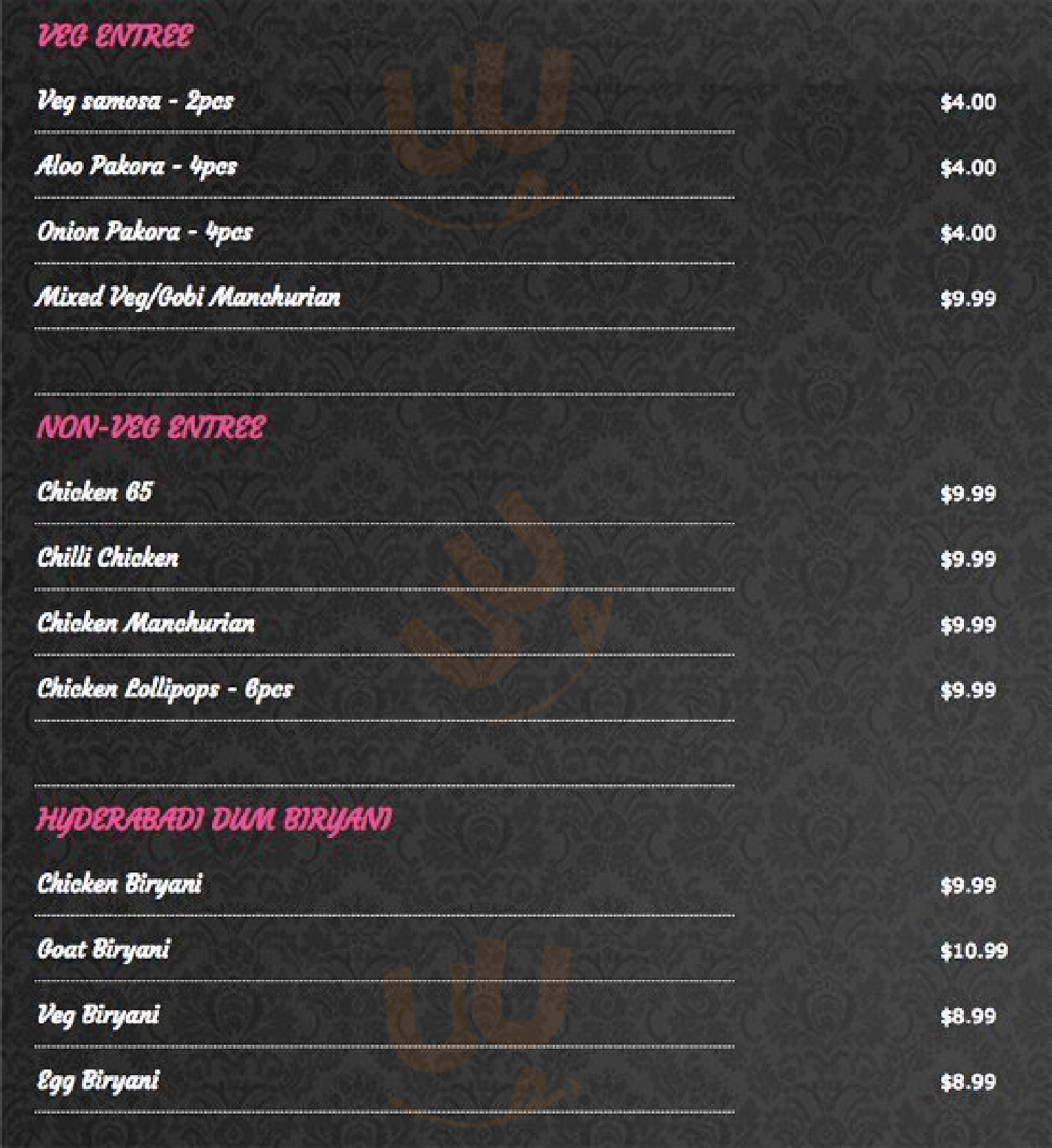 Balti Biryani Brisbane Menu - 1