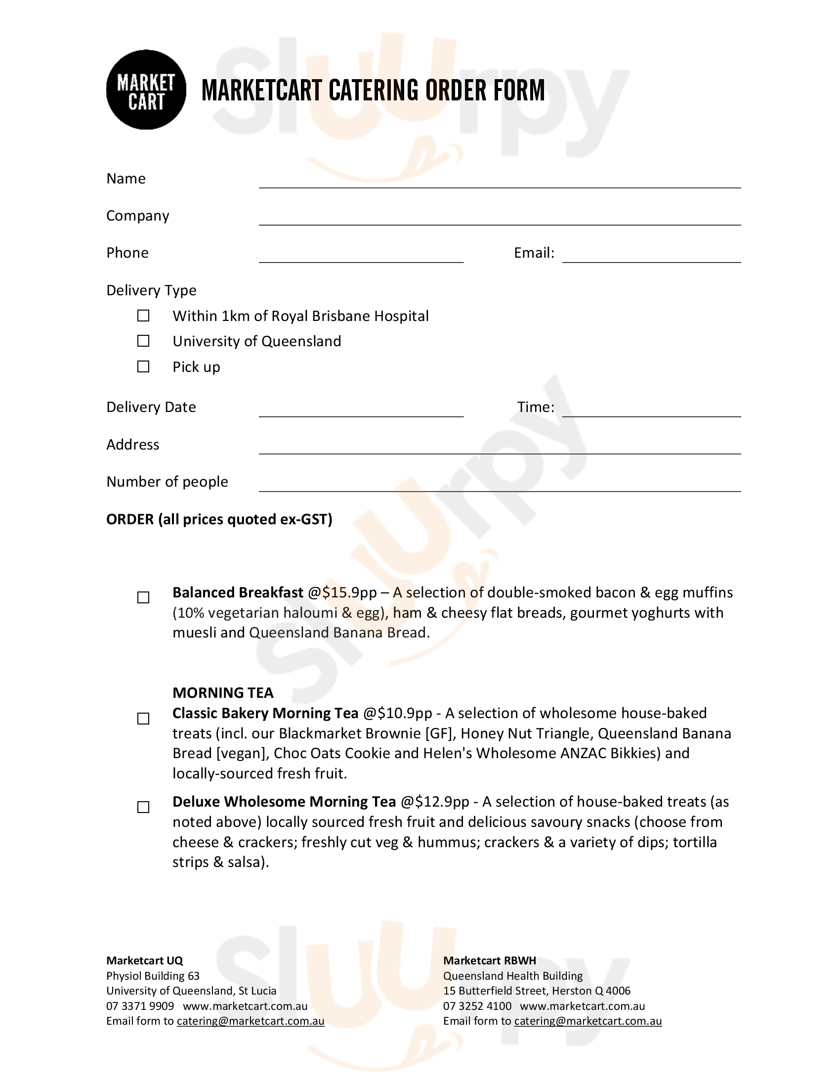 Main Menu - Market Cart