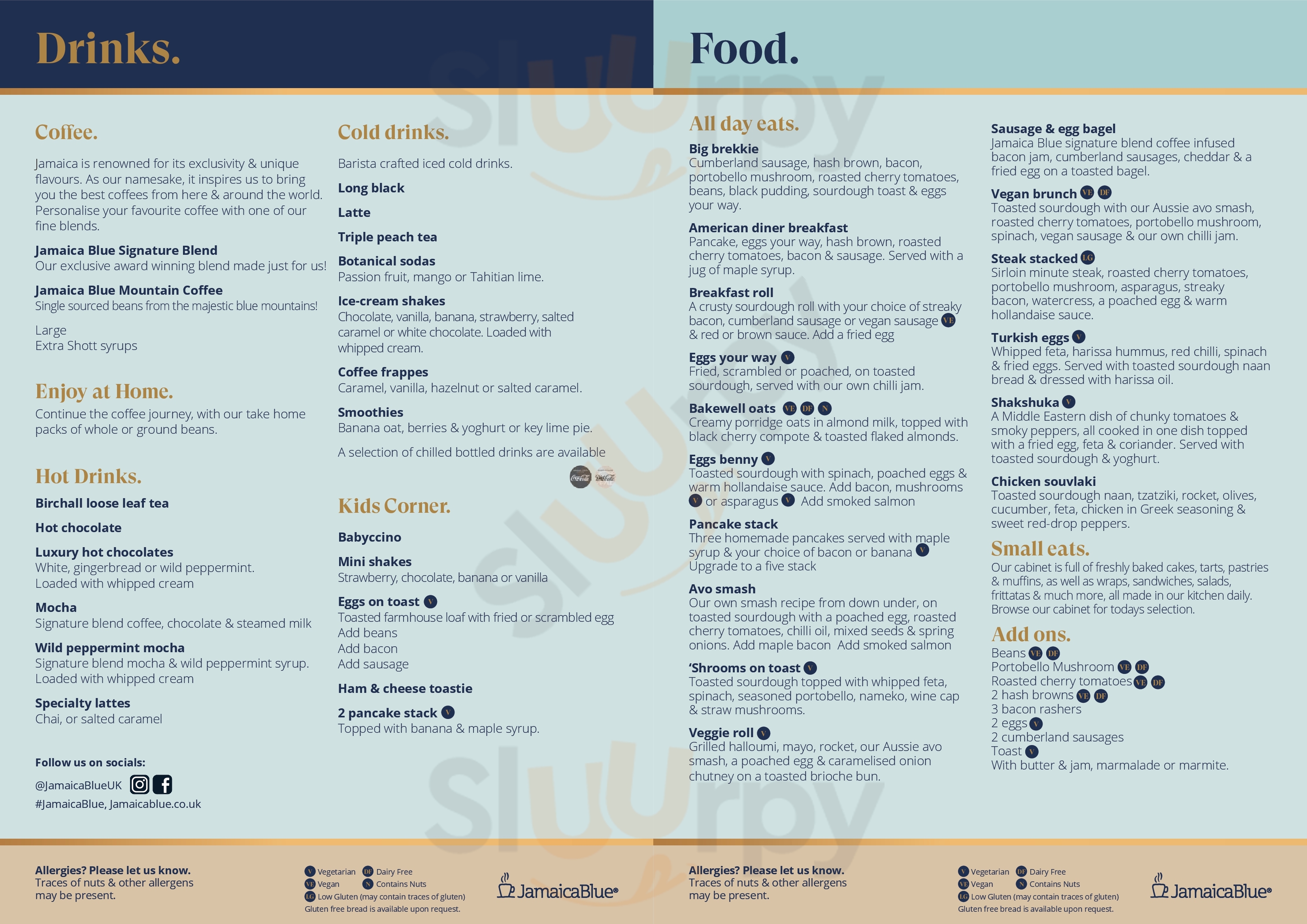 Jamaica Blue Westfield Brisbane Menu - 1