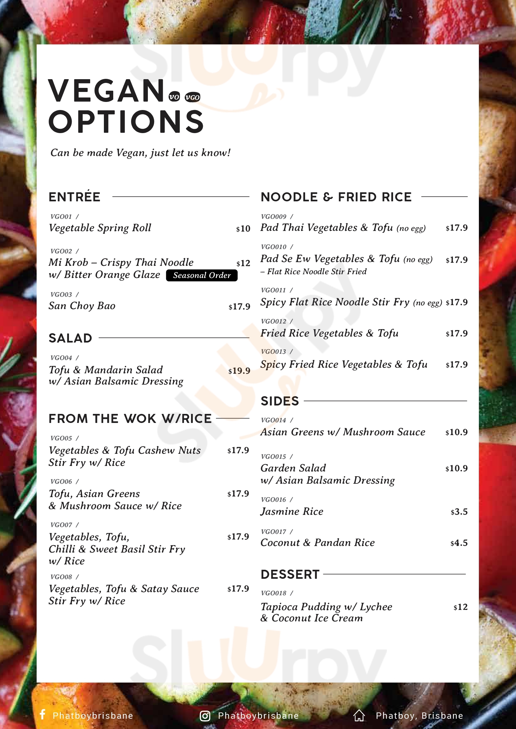 Phat Boy Brisbane Menu - 1