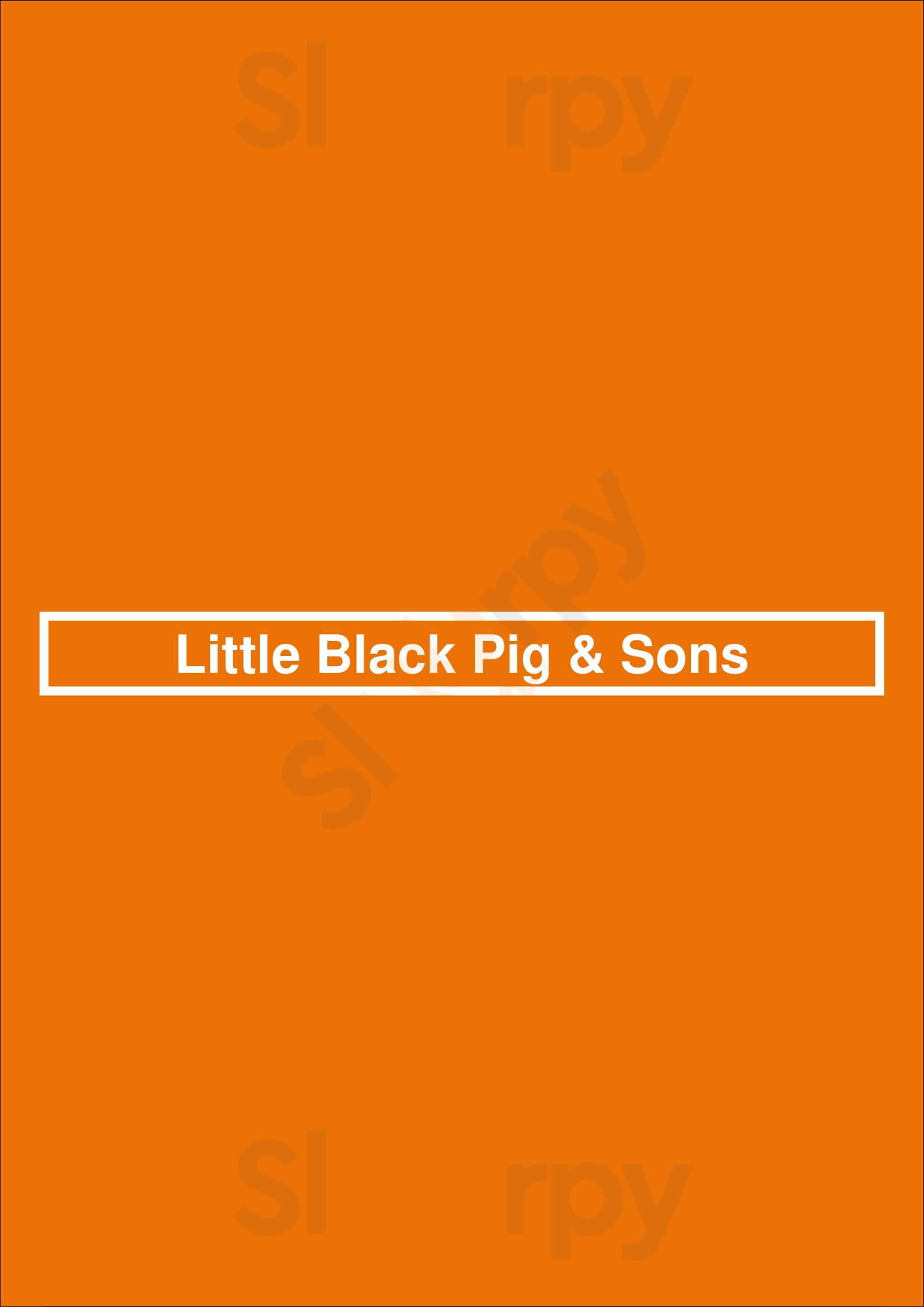 Little Black Pig & Sons Heidelberg Menu - 1